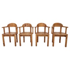 Rainer Daumiller Pine Wood Dining Chairs for Hirtshals Savvaerk, Set of 4, 198