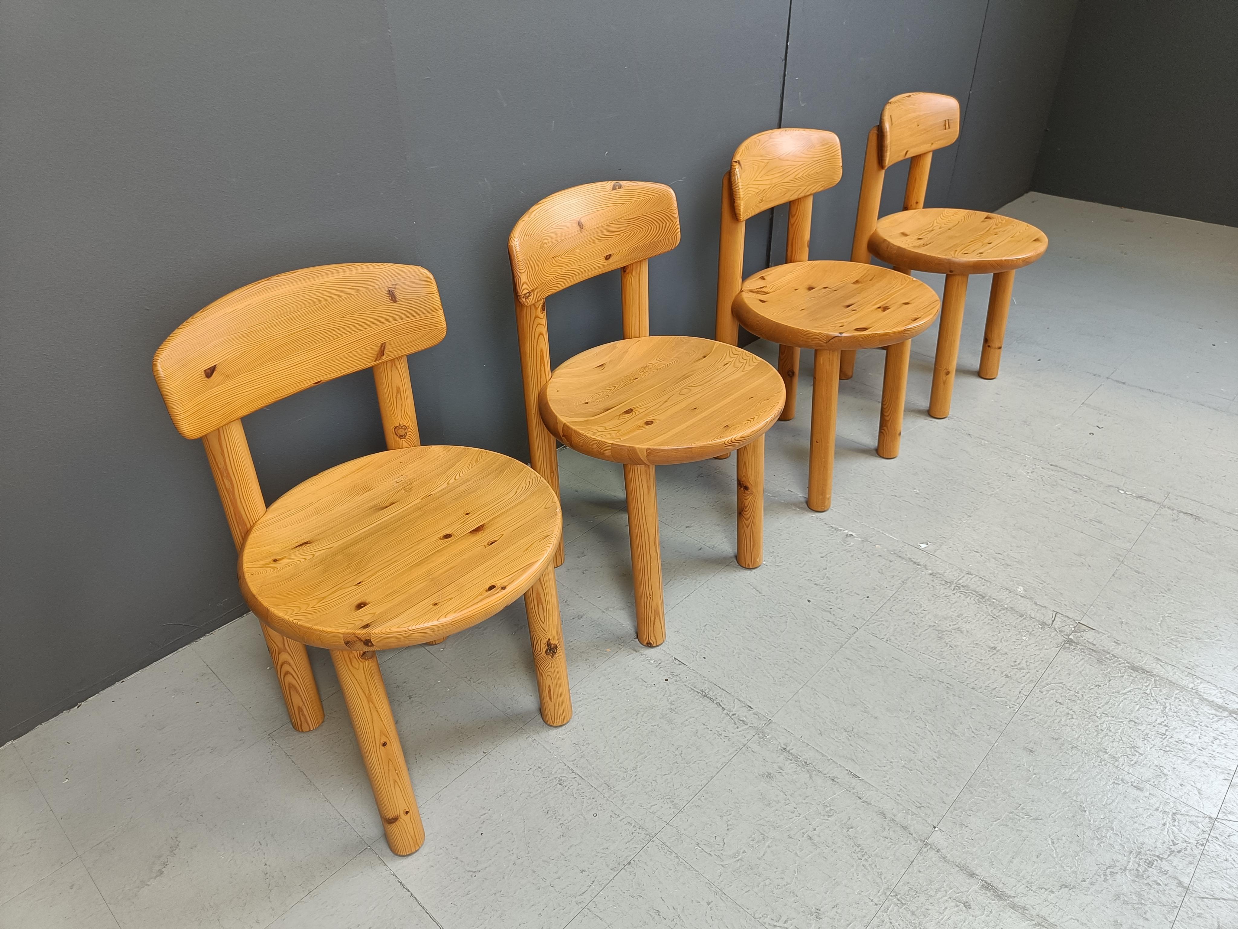 Rainer Daumiller pine wood dining chairs for Hirtshals Savvaerk - set of 4 3