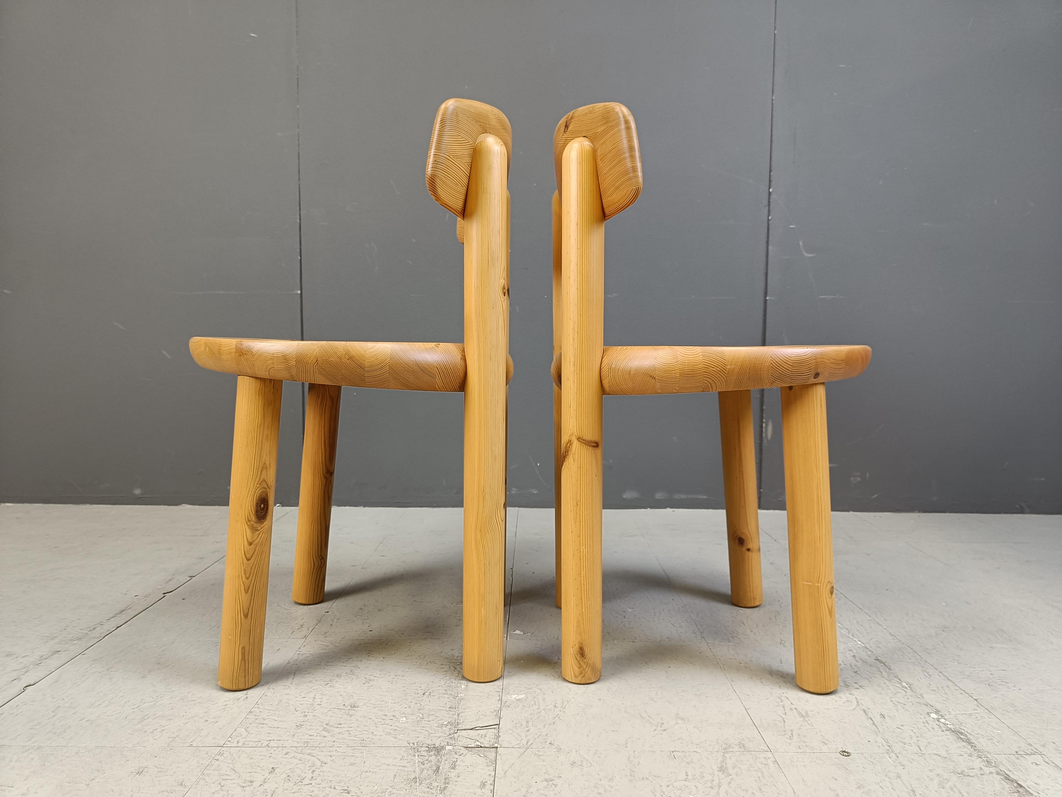Rainer Daumiller pine wood dining chairs for Hirtshals Savvaerk - set of 4 In Good Condition In Leuven, Vlaams Gewest