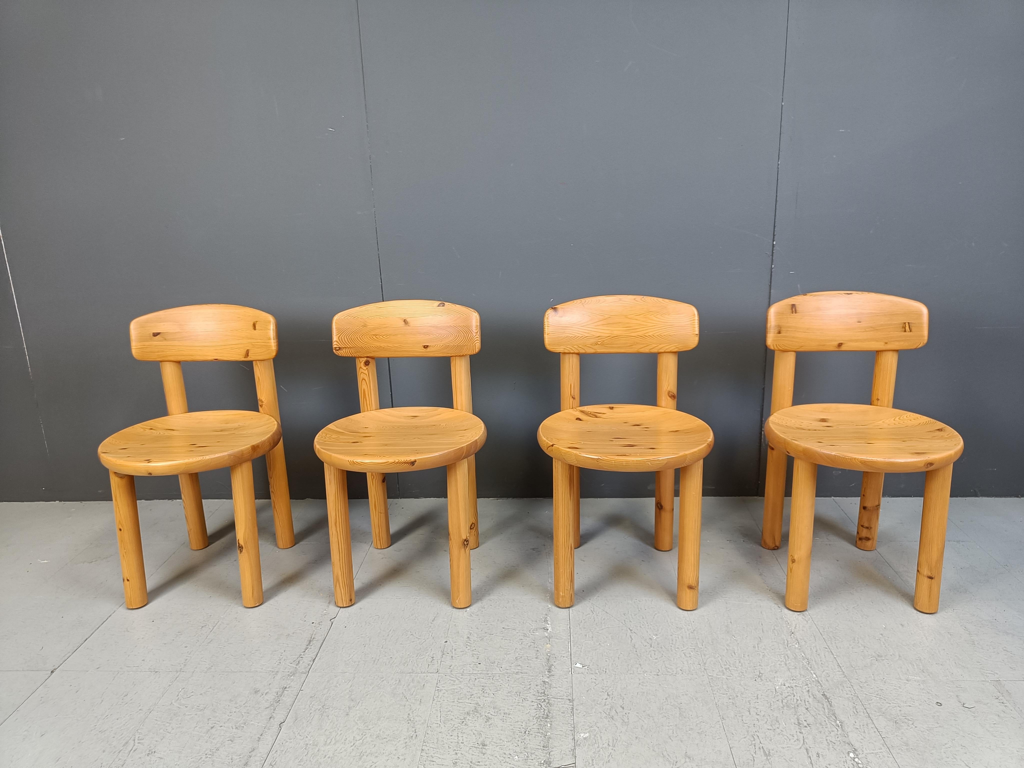 Late 20th Century Rainer Daumiller pine wood dining chairs for Hirtshals Savvaerk - set of 4