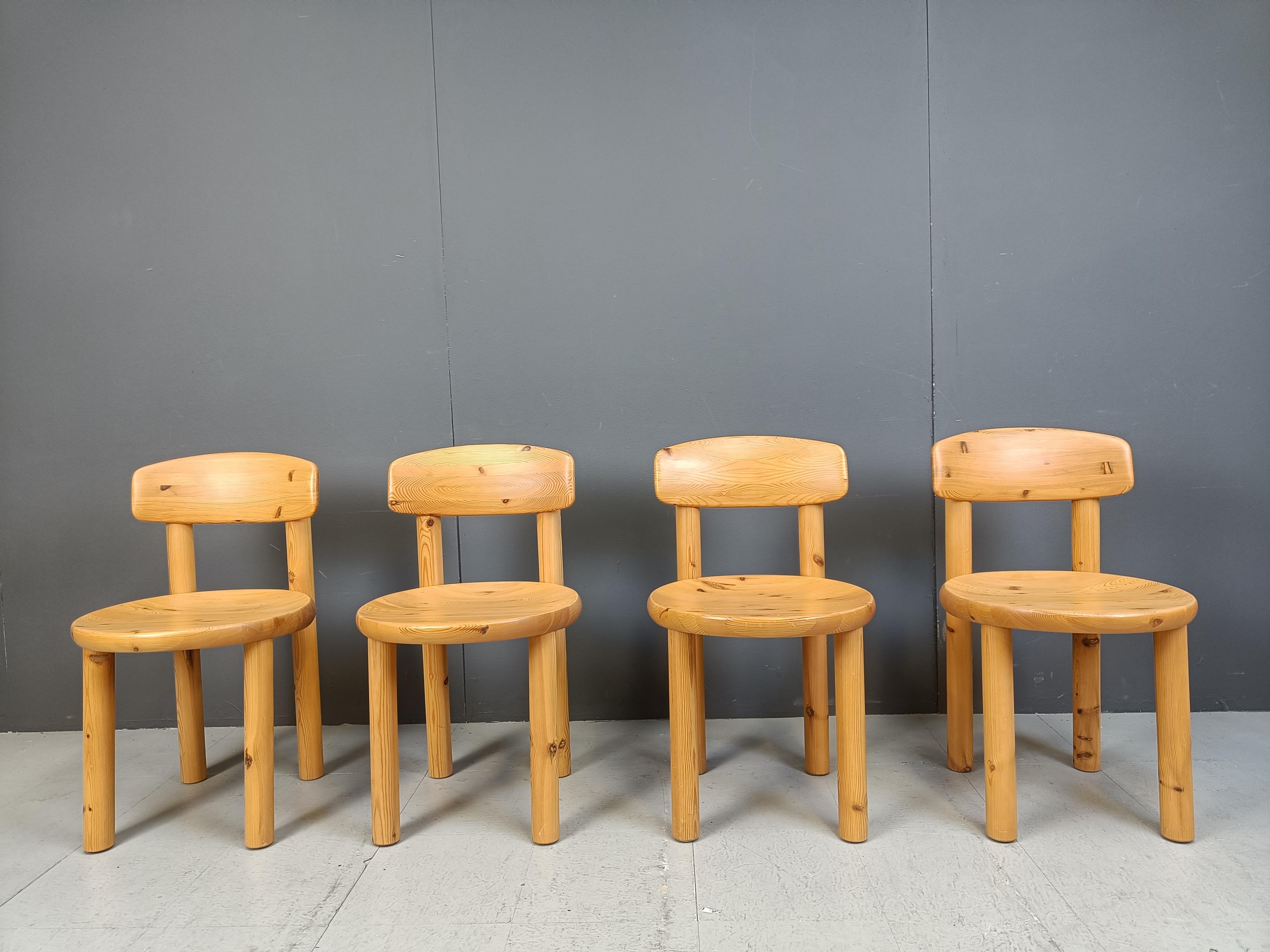 Pine Rainer Daumiller pine wood dining chairs for Hirtshals Savvaerk - set of 4