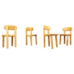 Sillas de comedor de madera de pino Rainer Daumiller para Hirtshals Savvaerk - set de 4