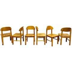 Rainer Daumiller Pine Wood Dining Chairs for Hirtshals Savvaerk, Set of 6, 1980