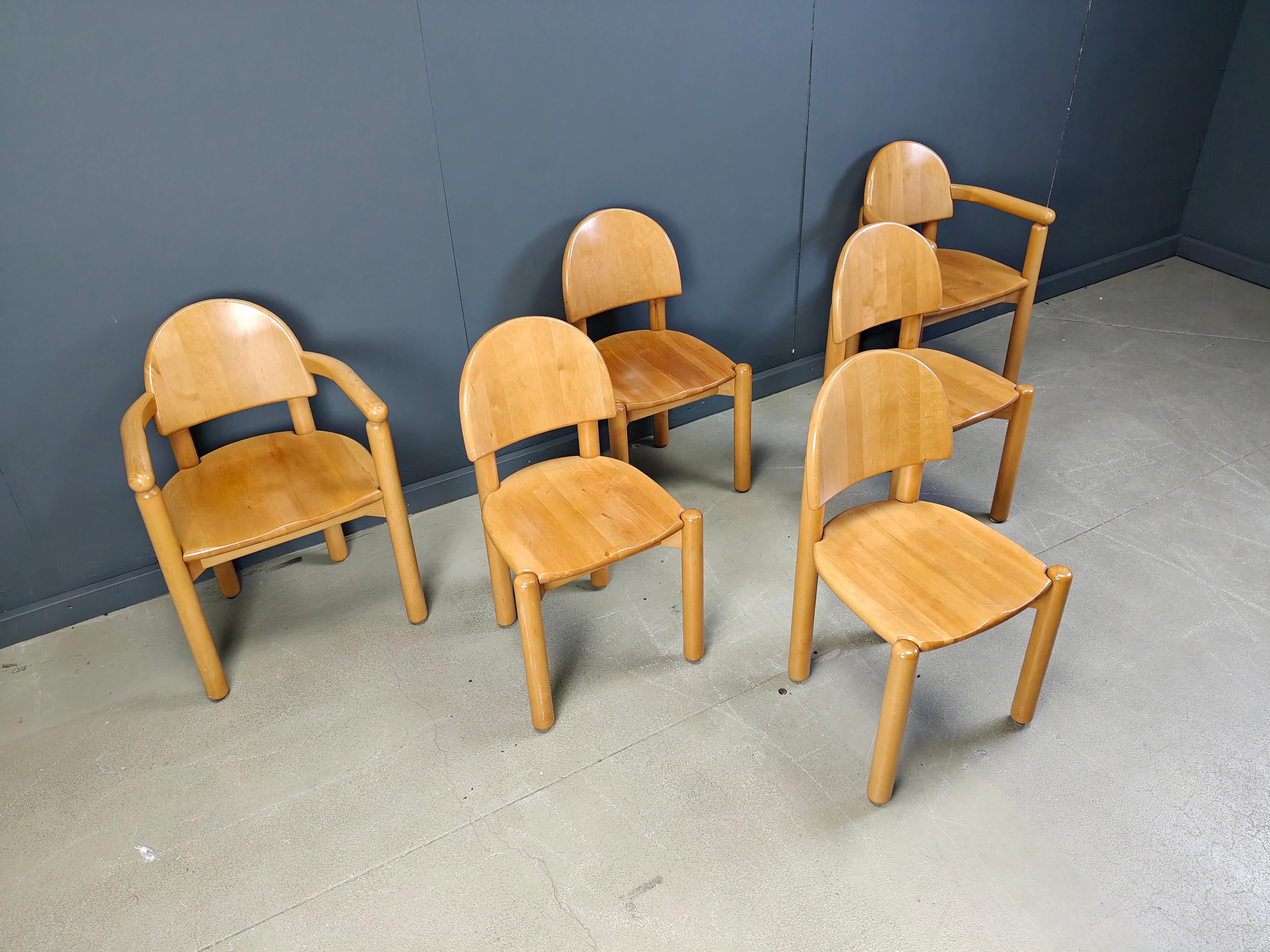 Set di 6 sedie da pranzo in legno di pino di Rainer Daumiller per Hirtshals Savvaerk, anni '80 in vendita 3