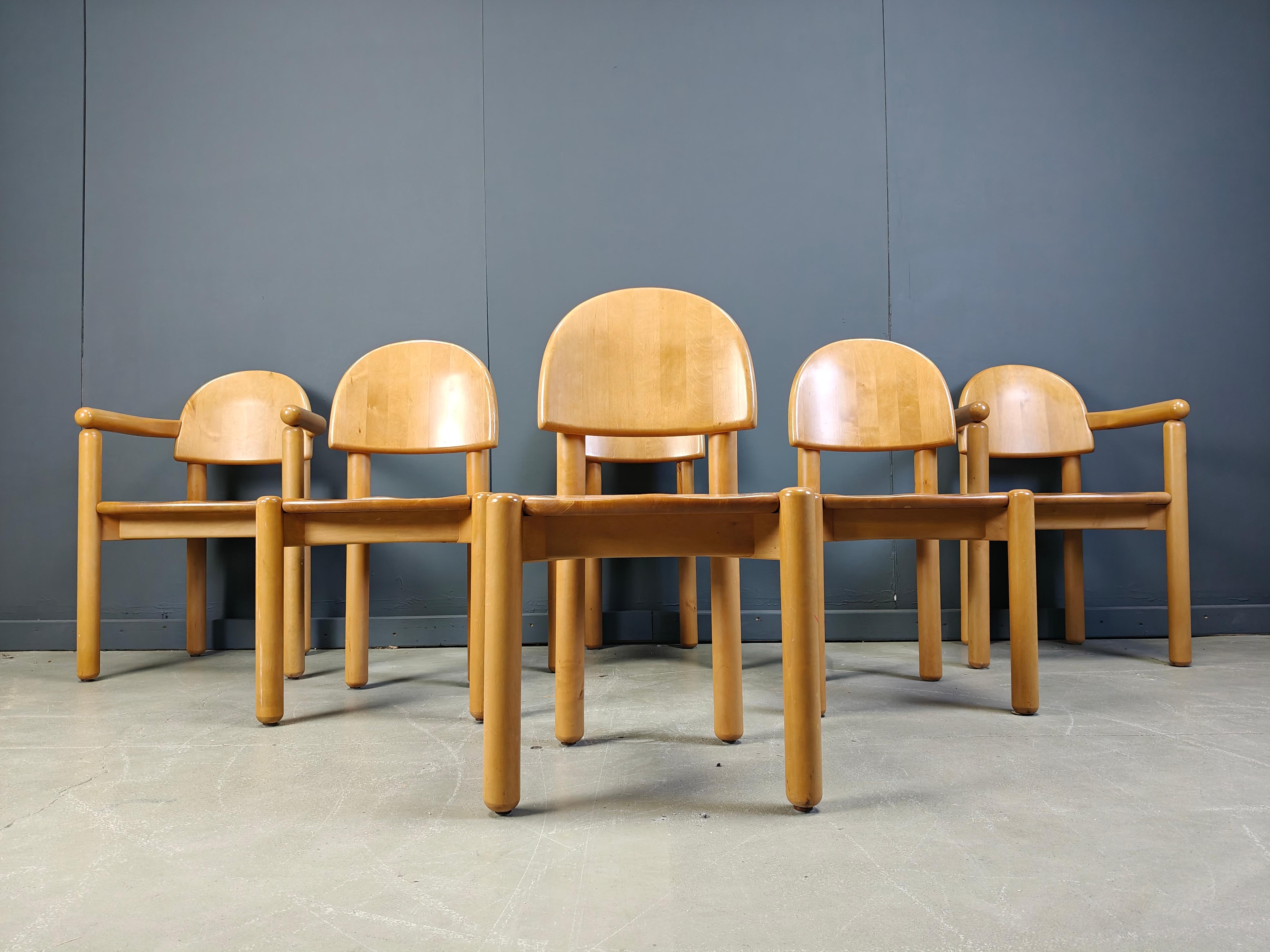 Set di 6 sedie da pranzo in legno di pino di Rainer Daumiller per Hirtshals Savvaerk, anni '80 in vendita 4