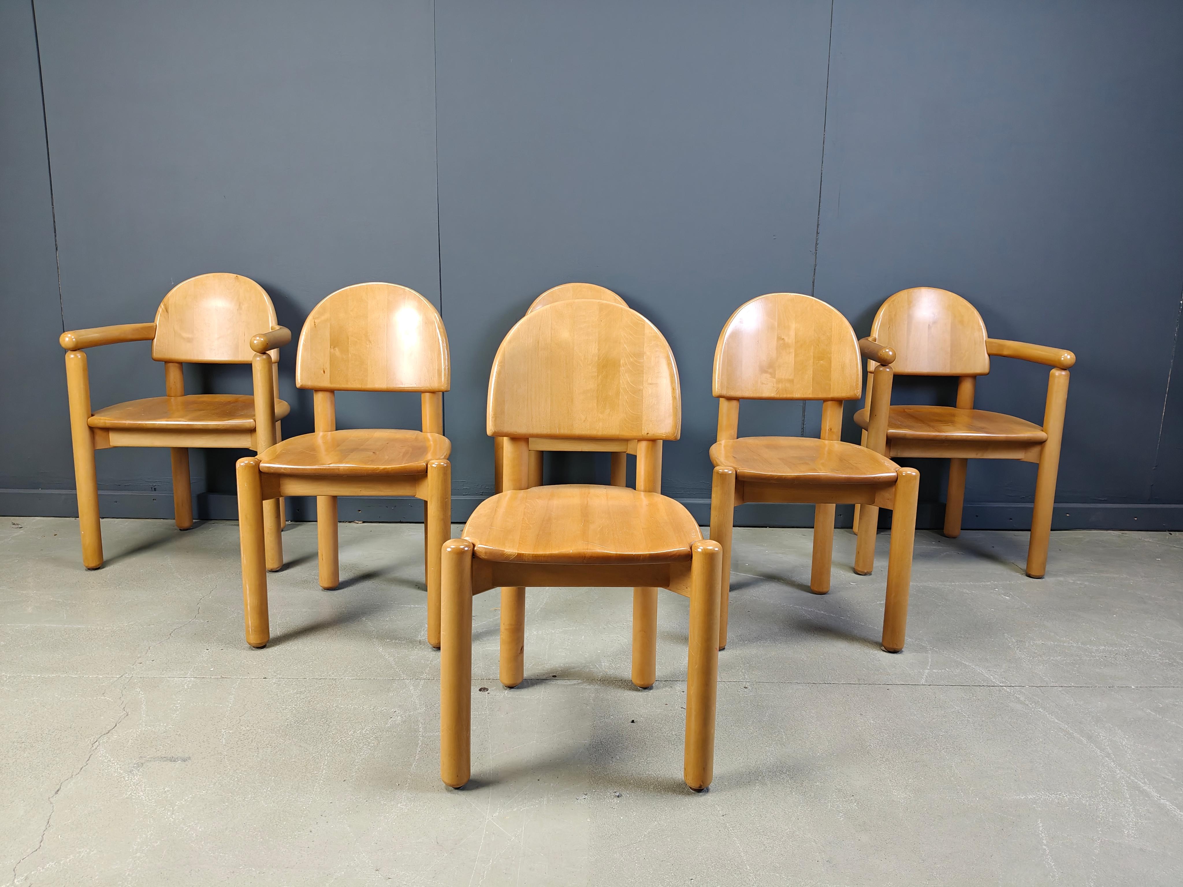 Set di 6 sedie da pranzo in legno di pino di Rainer Daumiller per Hirtshals Savvaerk, anni '80 in vendita 5