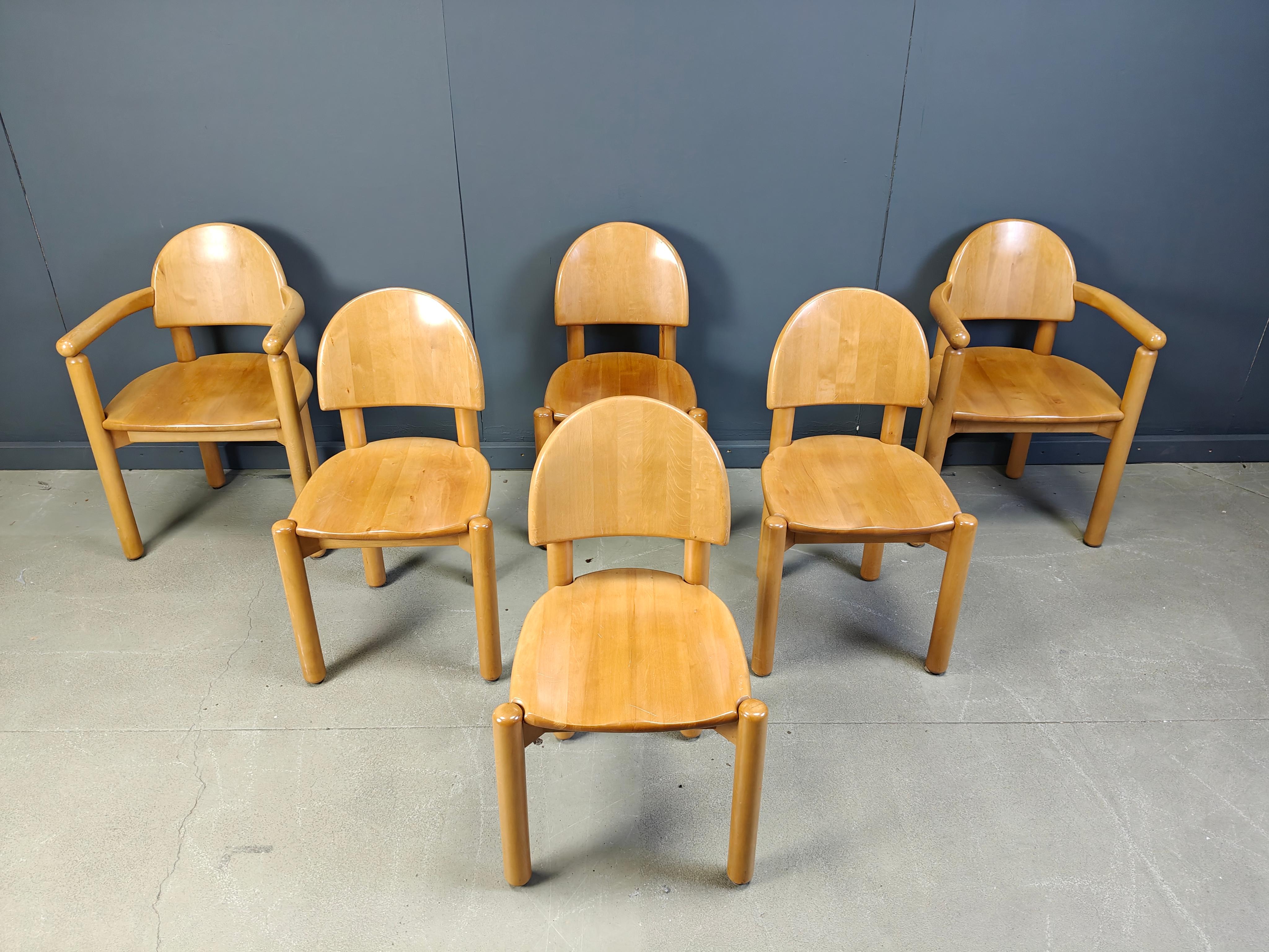 Set di 6 sedie da pranzo in legno di pino di Rainer Daumiller per Hirtshals Savvaerk, anni '80 in vendita 7