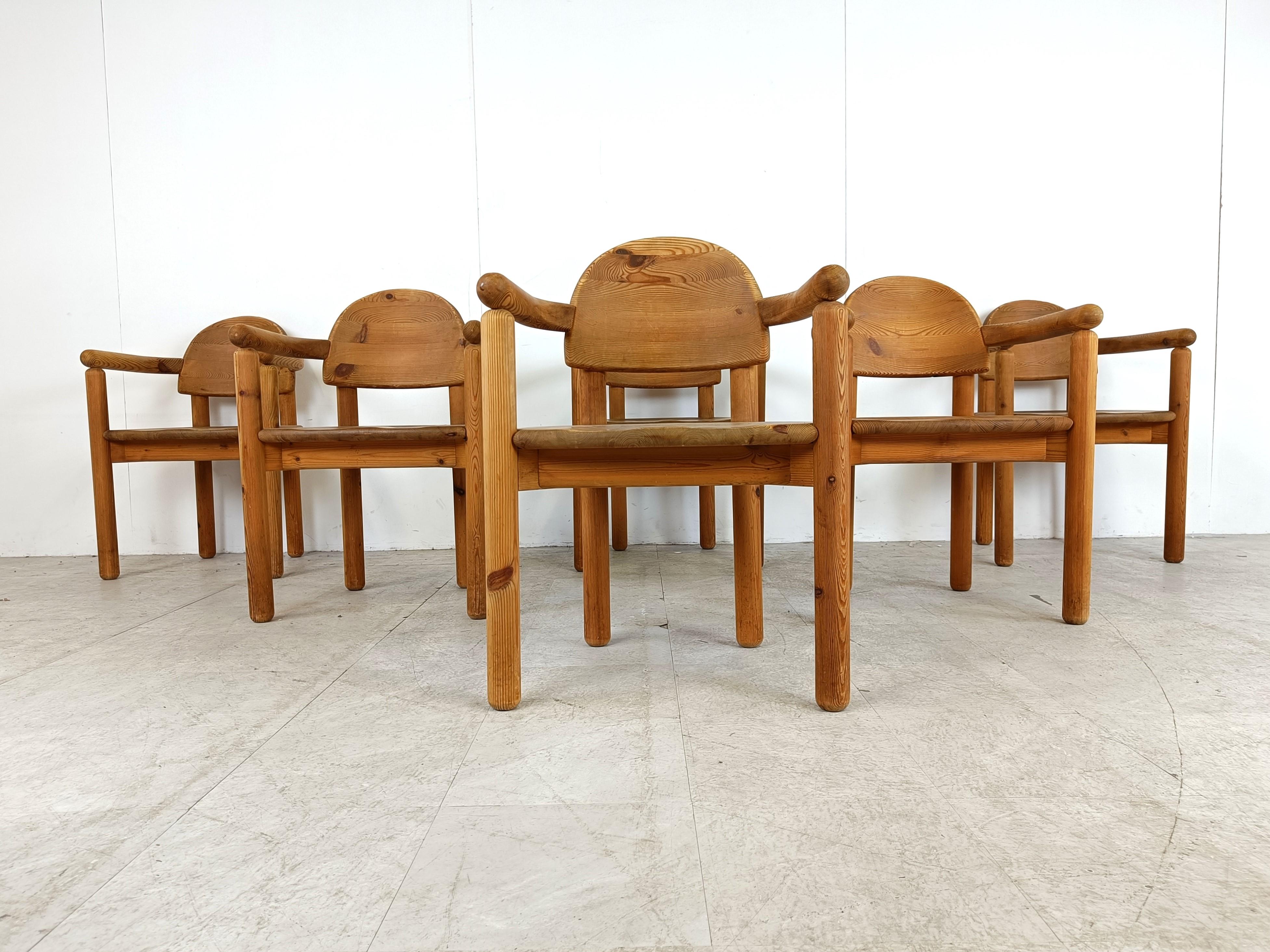 Danish Rainer Daumiller pine wood dining chairs for Hirtshals Savvaerk set of 6, 1980s