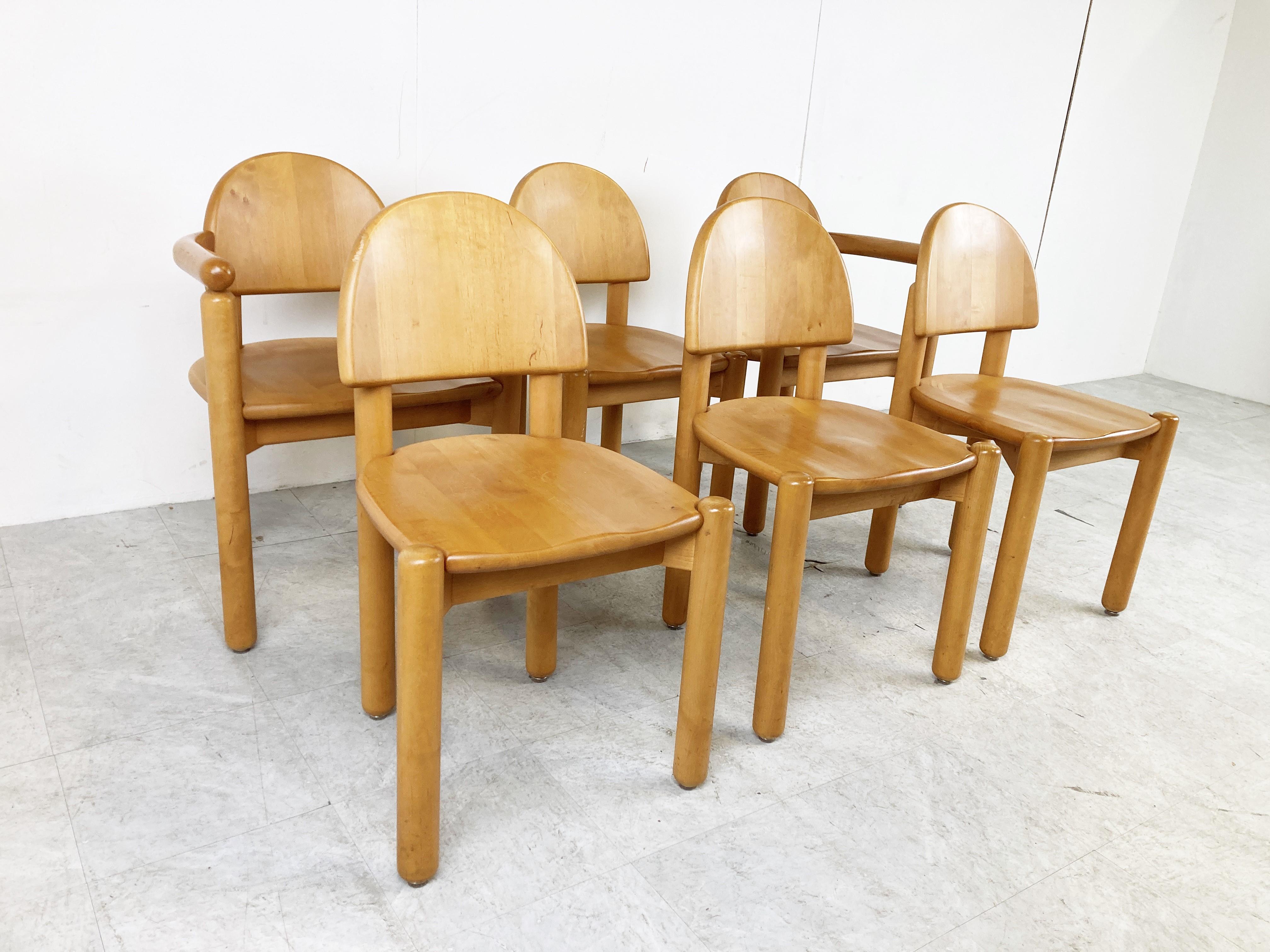 Rainer Daumiller Pine Wood Dining Chairs for Hirtshals Savvaerk Set of 6, 1980s In Good Condition In HEVERLEE, BE