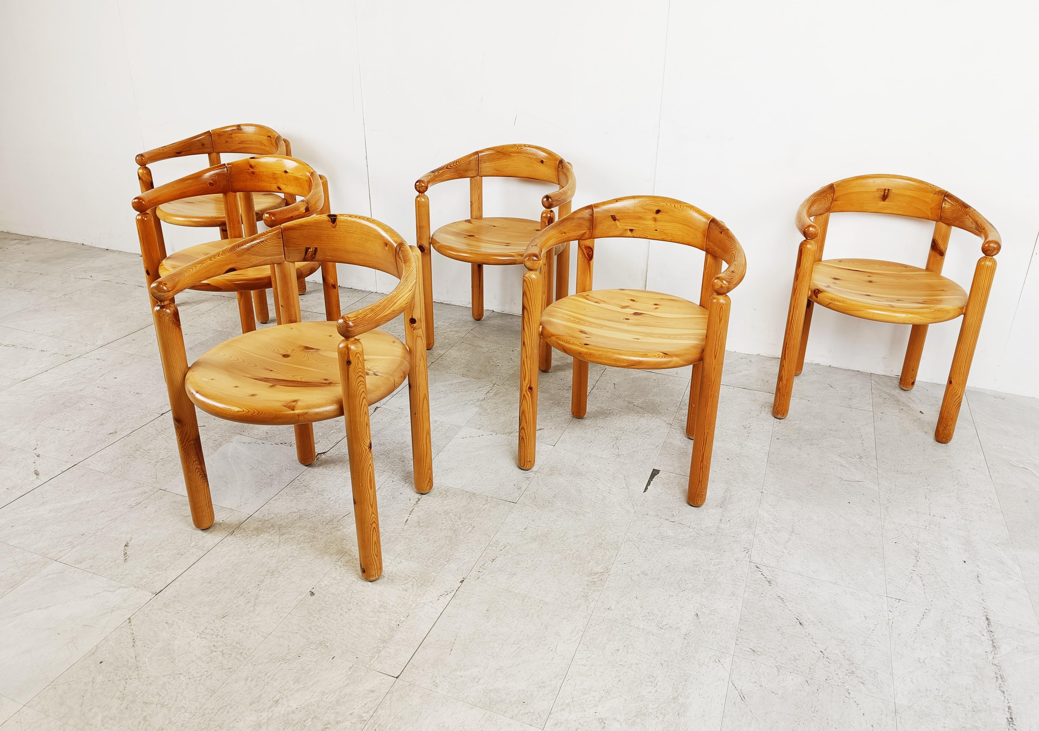 Rainer Daumiller Pine Wood Dining Chairs for Hirtshals Savvaerk Set of 6, 1980s In Good Condition In HEVERLEE, BE