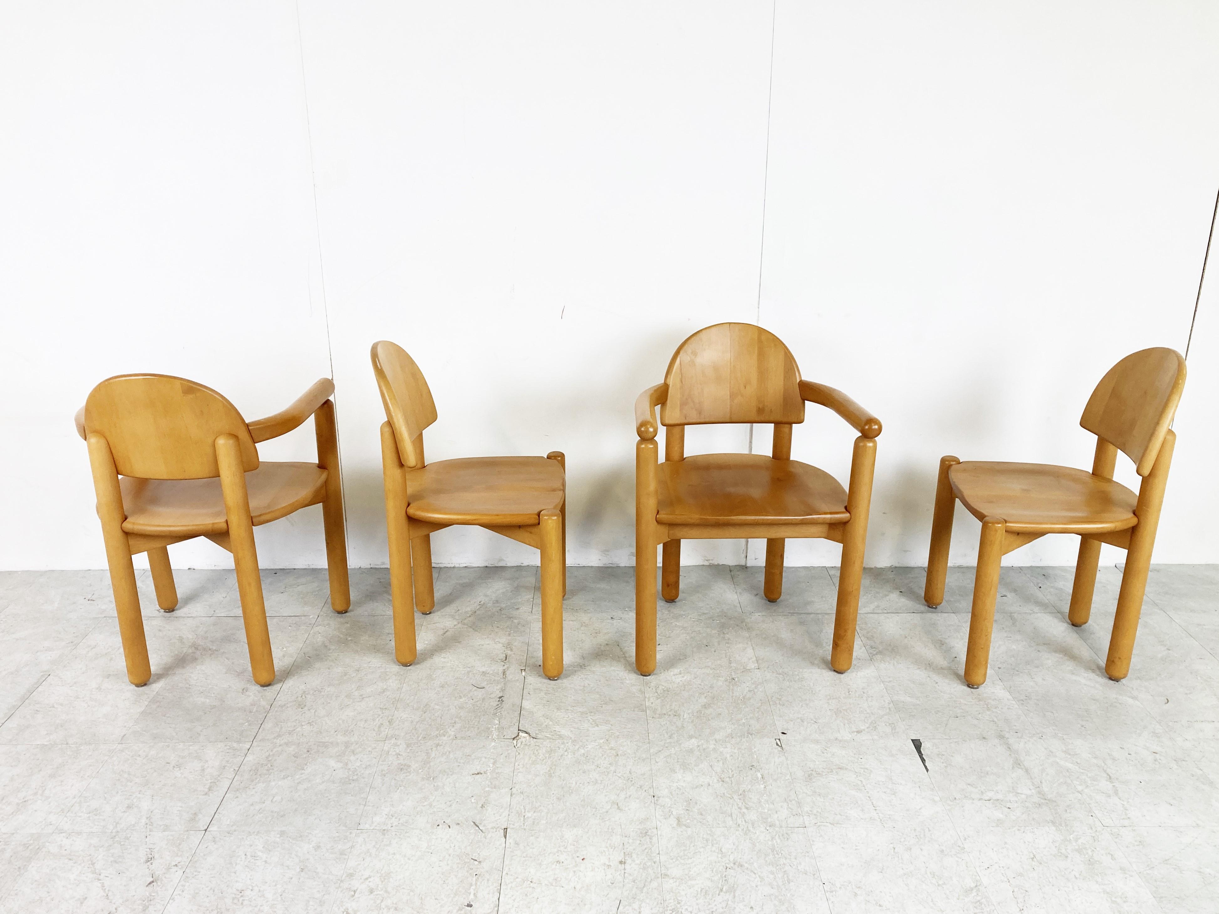 Late 20th Century Rainer Daumiller Pine Wood Dining Chairs for Hirtshals Savvaerk Set of 6, 1980s