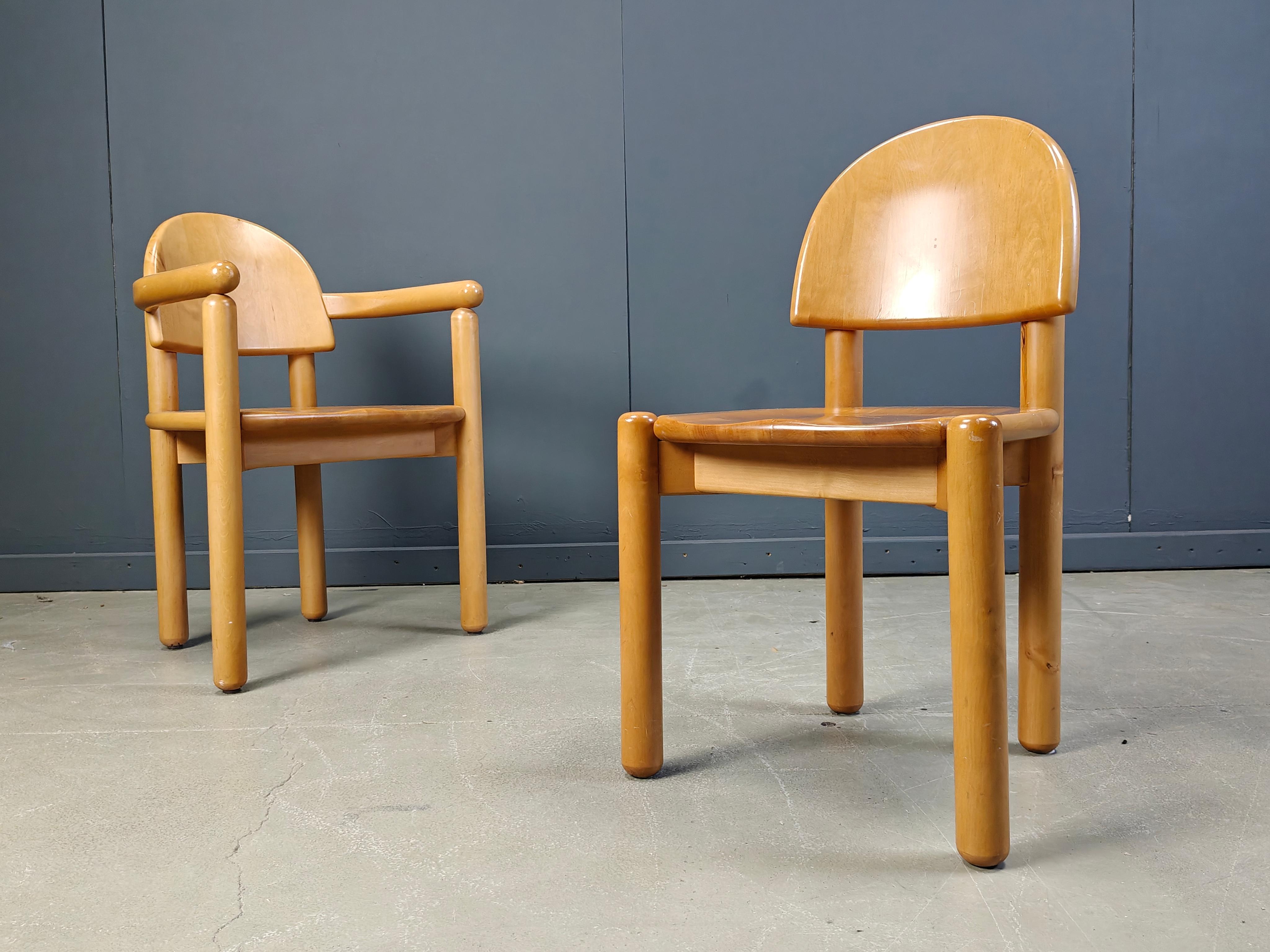 Fine XX secolo Set di 6 sedie da pranzo in legno di pino di Rainer Daumiller per Hirtshals Savvaerk, anni '80 in vendita