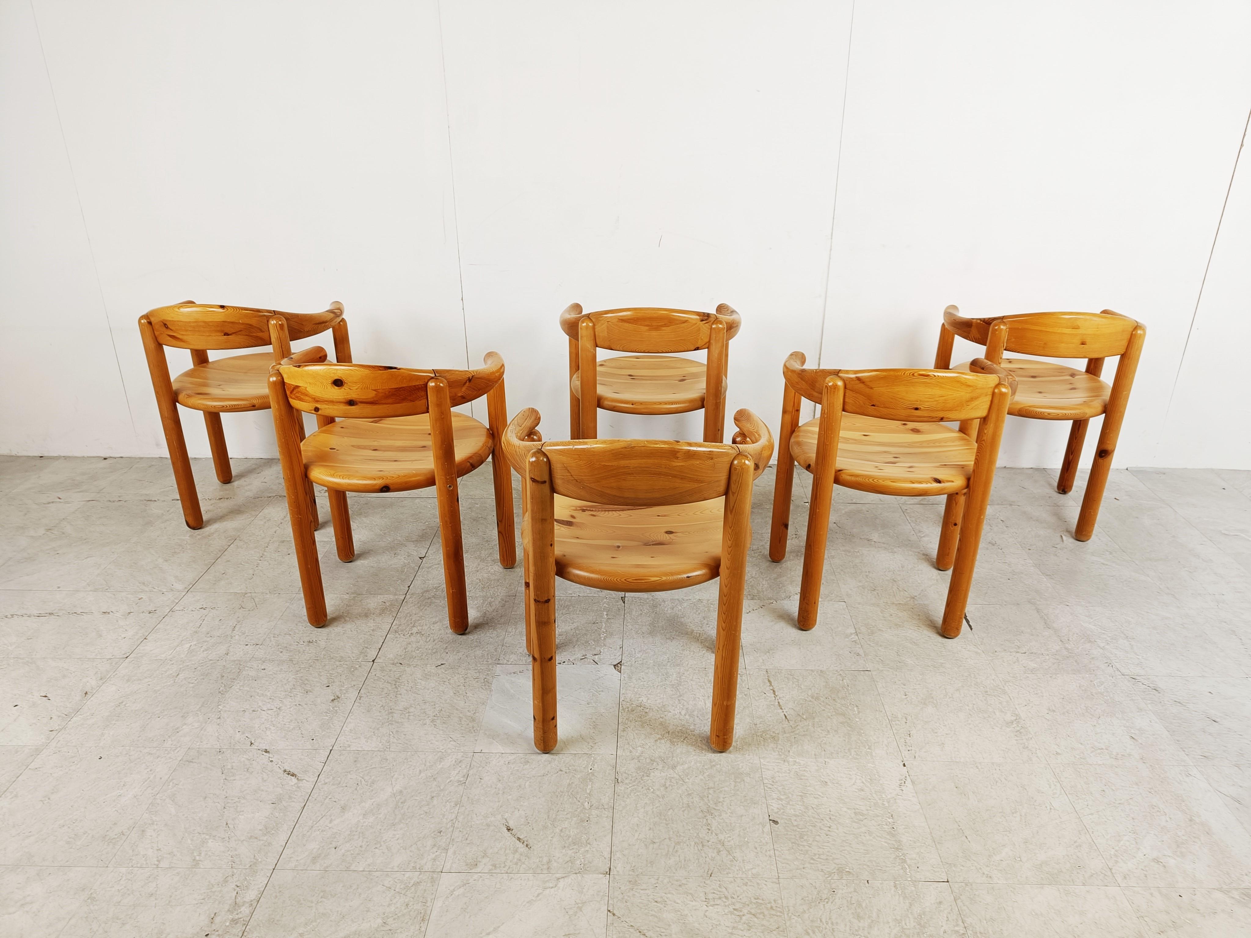 Rainer Daumiller Pine Wood Dining Chairs for Hirtshals Savvaerk Set of 6, 1980s 1