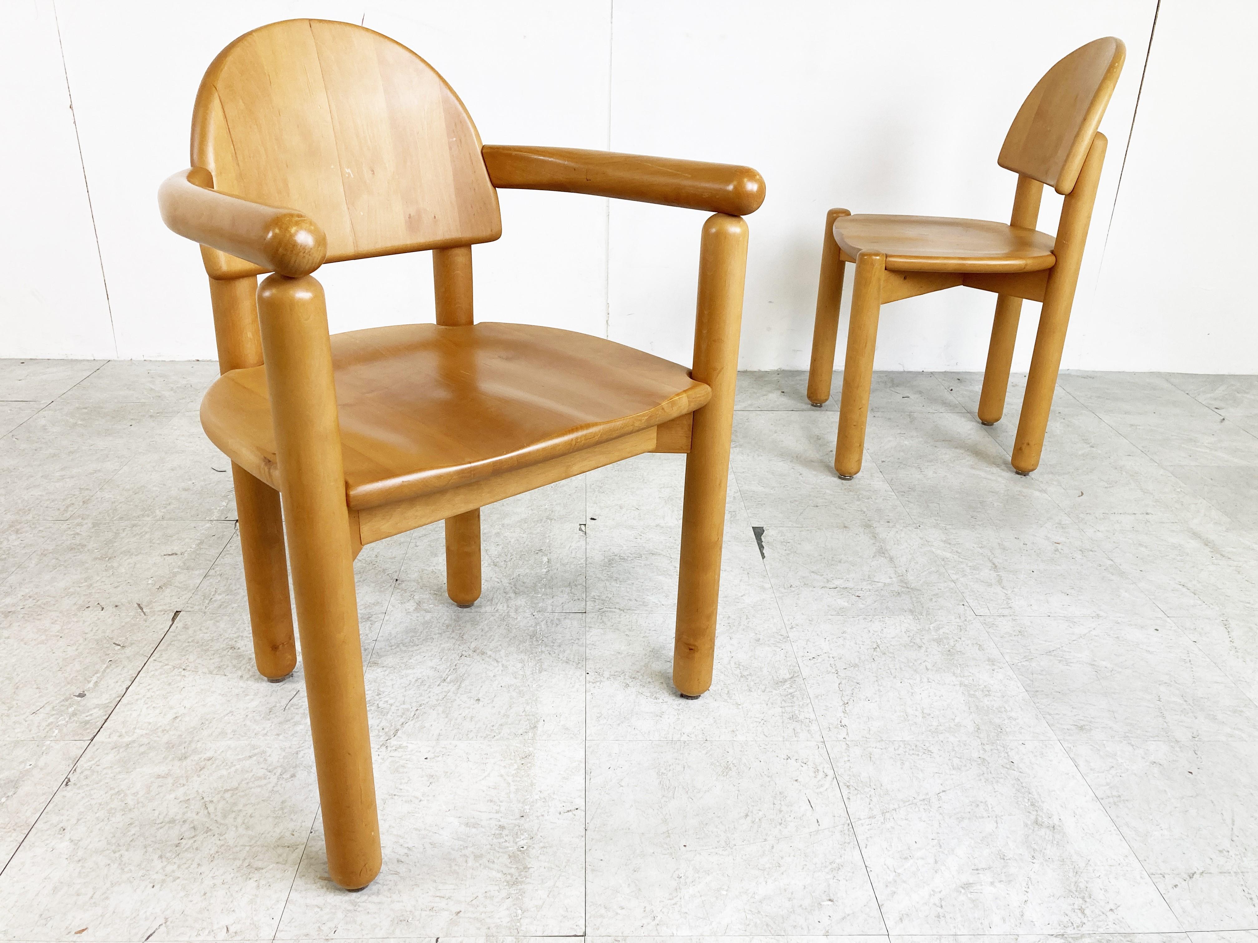 Rainer Daumiller Pine Wood Dining Chairs for Hirtshals Savvaerk Set of 6, 1980s 2