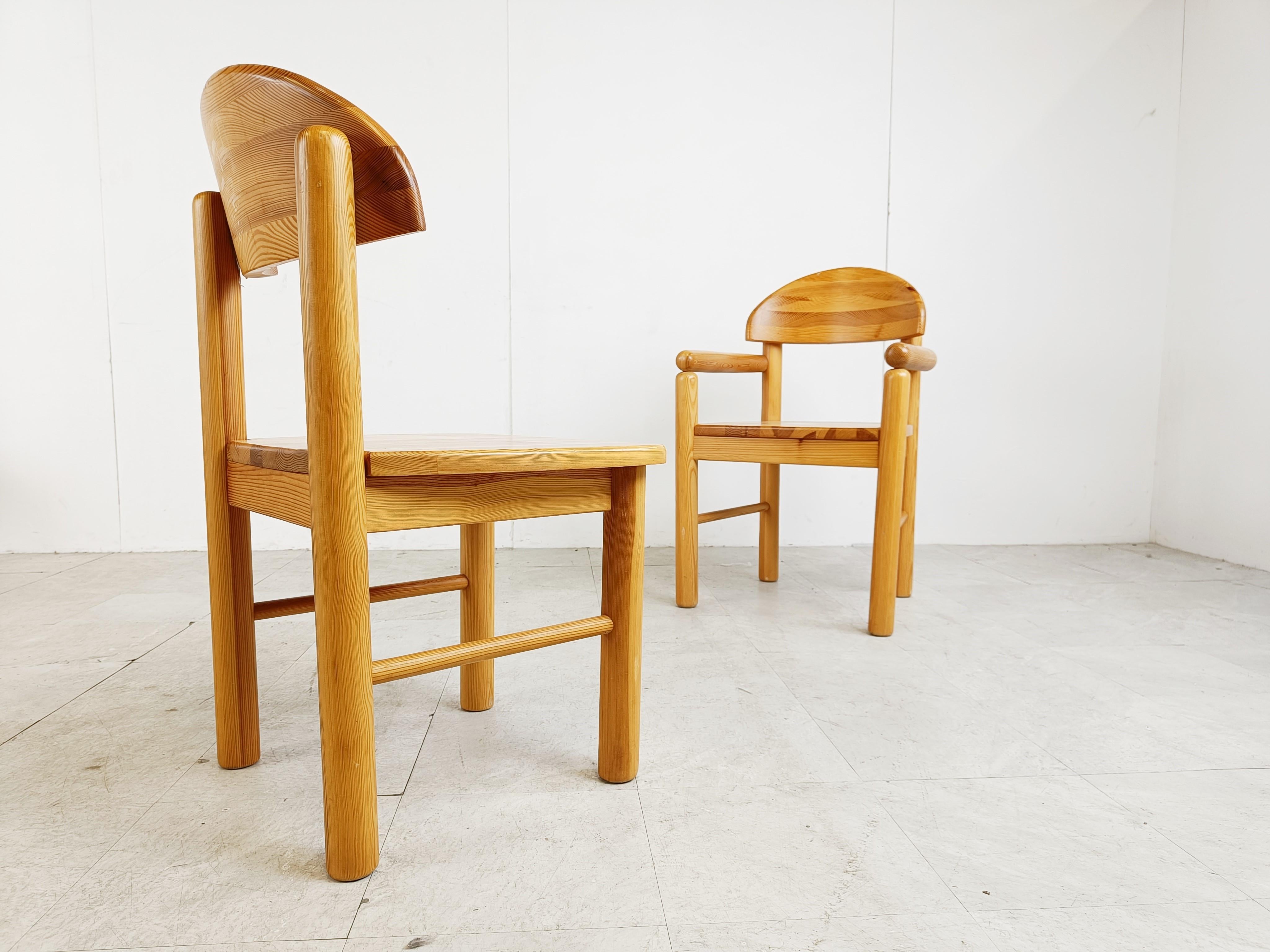 Rainer Daumiller Pine Wood Dining Chairs for Hirtshals Savvaerk Set of 6, 1980s 1