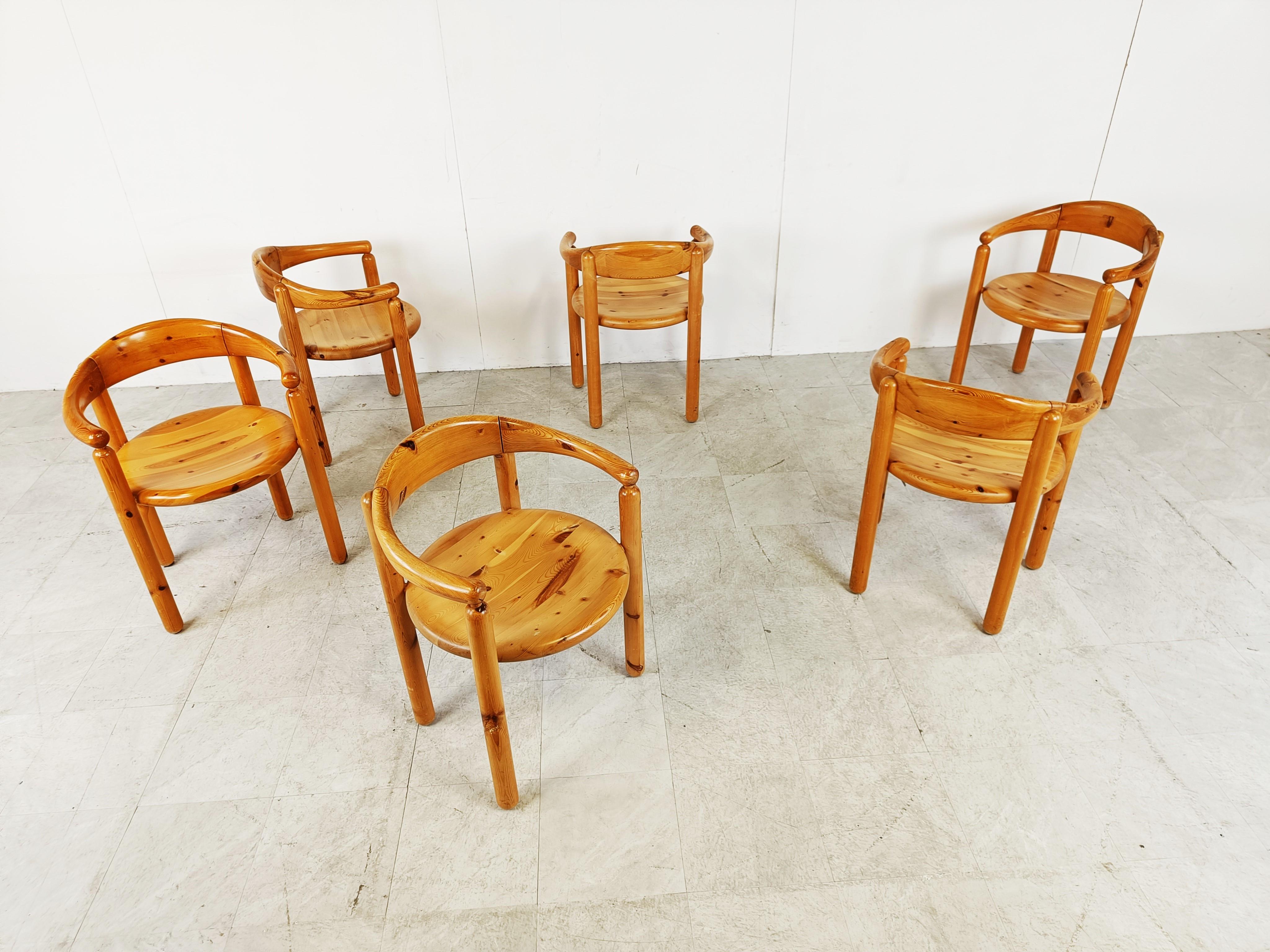 Rainer Daumiller Pine Wood Dining Chairs for Hirtshals Savvaerk Set of 6, 1980s 2