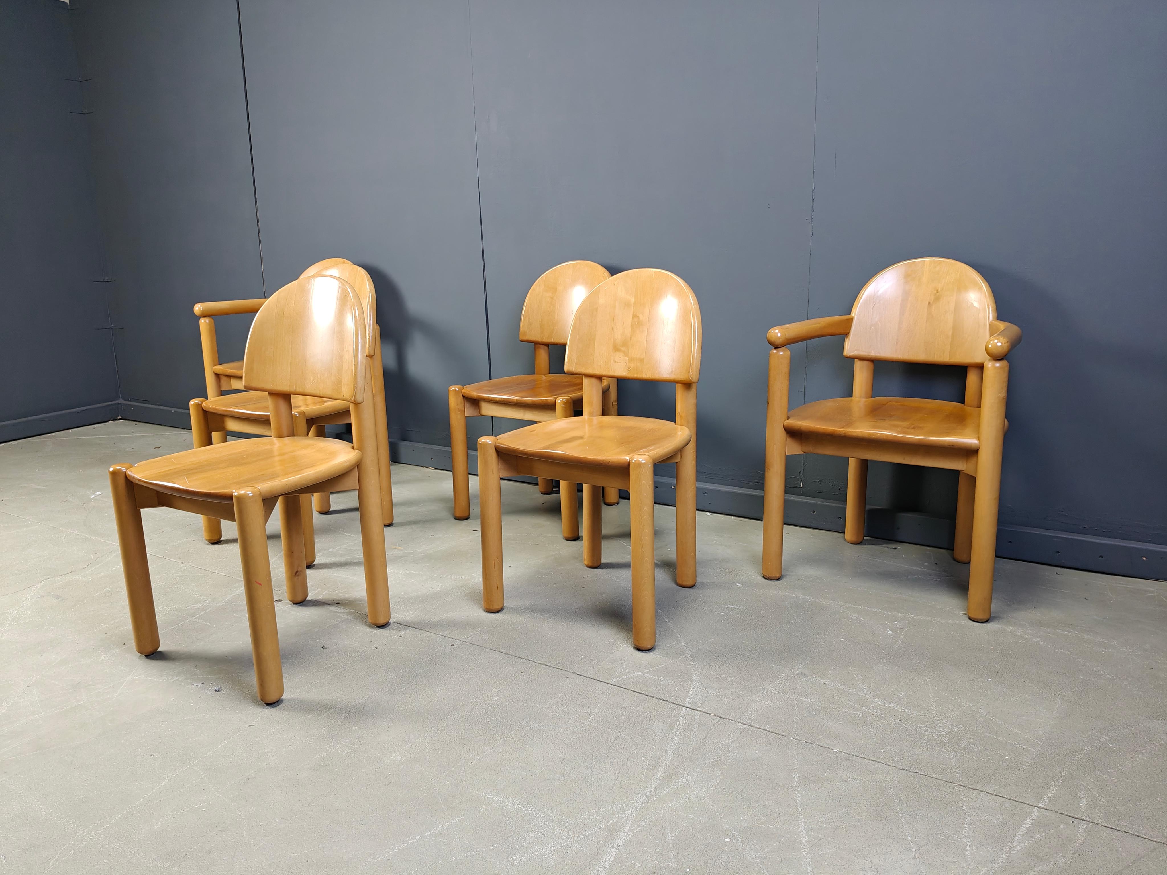 Set di 6 sedie da pranzo in legno di pino di Rainer Daumiller per Hirtshals Savvaerk, anni '80 in vendita 1
