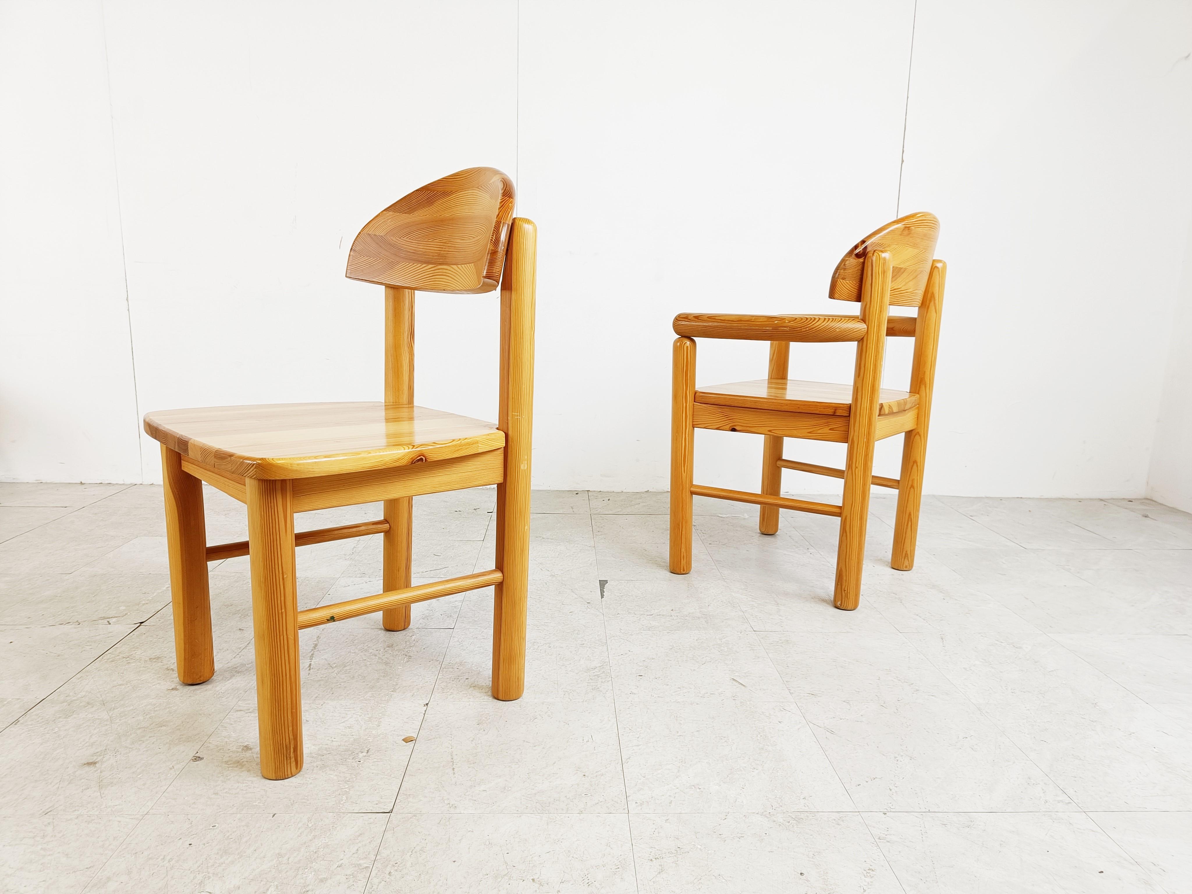 Rainer Daumiller Pine Wood Dining Chairs for Hirtshals Savvaerk Set of 6, 1980s 2