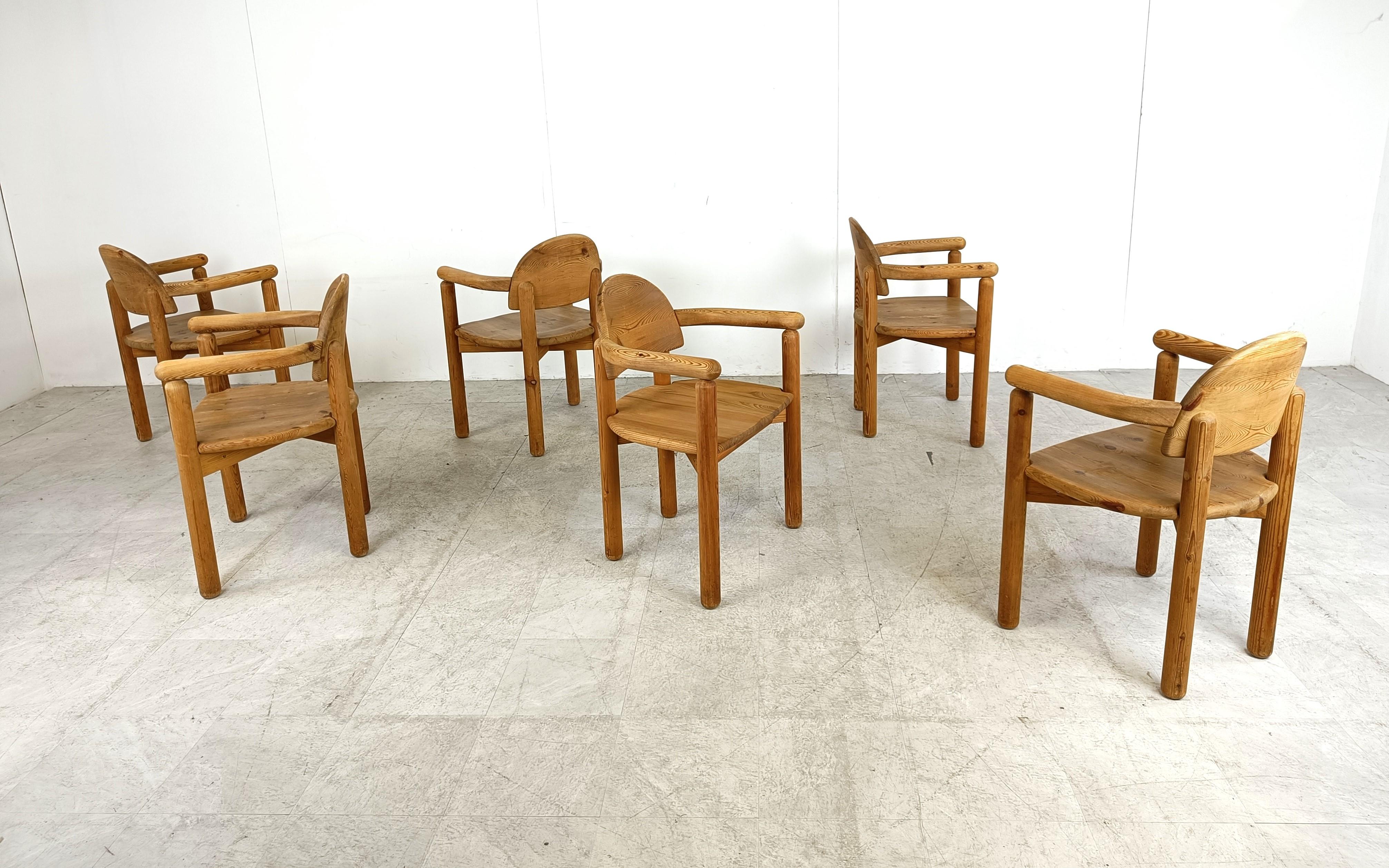Rainer Daumiller pine wood dining chairs for Hirtshals Savvaerk set of 6, 1980s 2