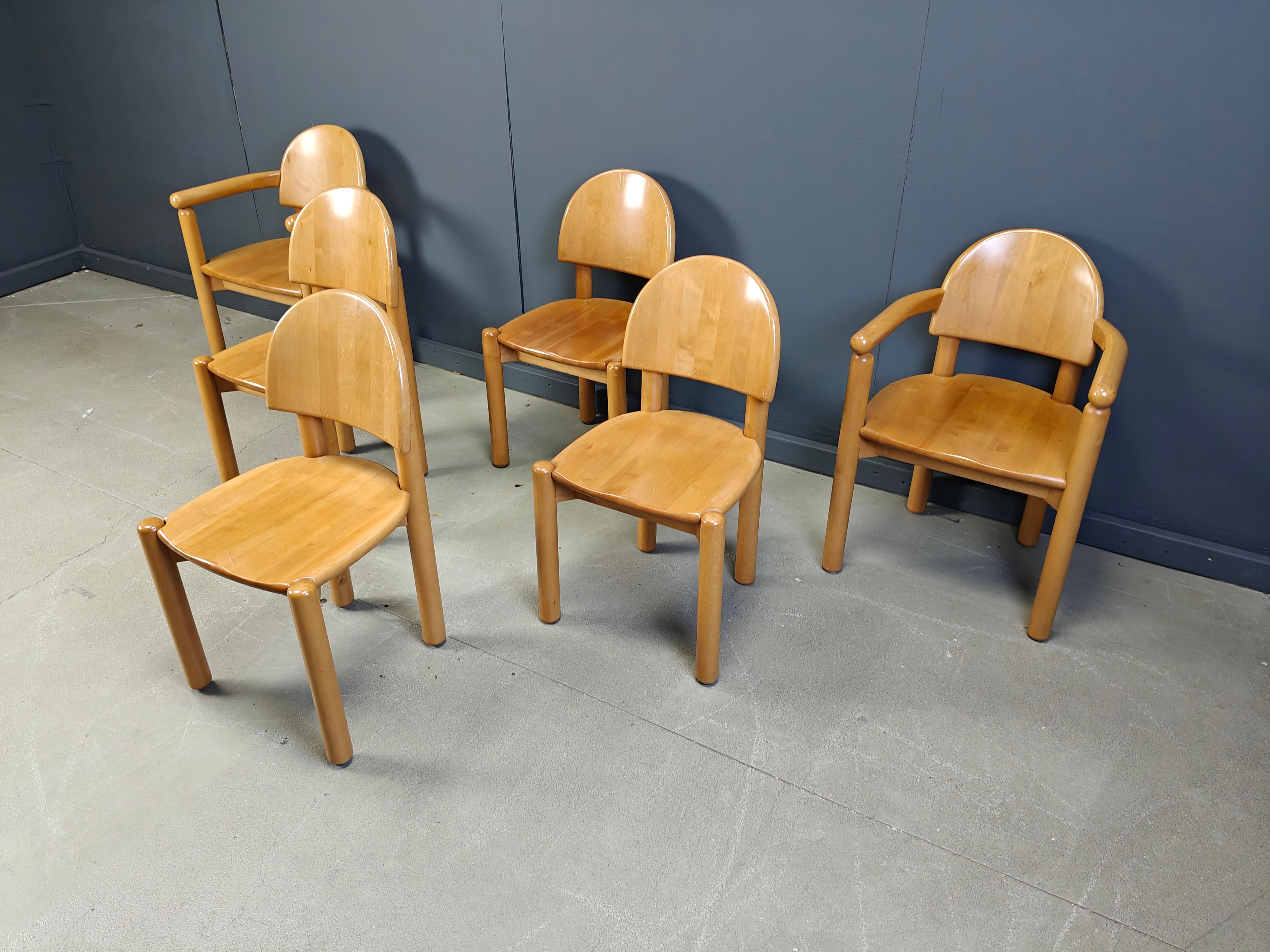 Set di 6 sedie da pranzo in legno di pino di Rainer Daumiller per Hirtshals Savvaerk, anni '80 in vendita 2
