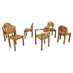 Rainer Daumiller Pine Wood Dining Chairs for Hirtshals Savvaerk Set of 6, 1980s