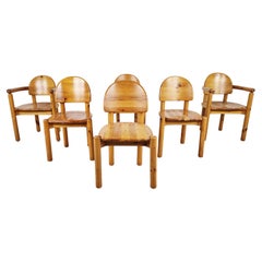 Rainer Daumiller Pine Wood Dining Chairs for Hirtshals Savvaerk Set of 6, 1980s