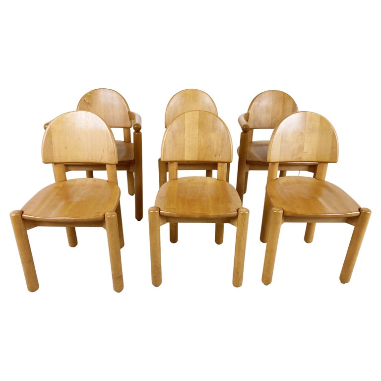 Rainer Daumiller Pine Wood Dining Chairs for Hirtshals Savvaerk Set of