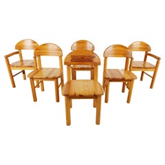 Rainer Daumiller Pine Wood Dining Chairs for Hirtshals Savvaerk Set of 6, 1980s