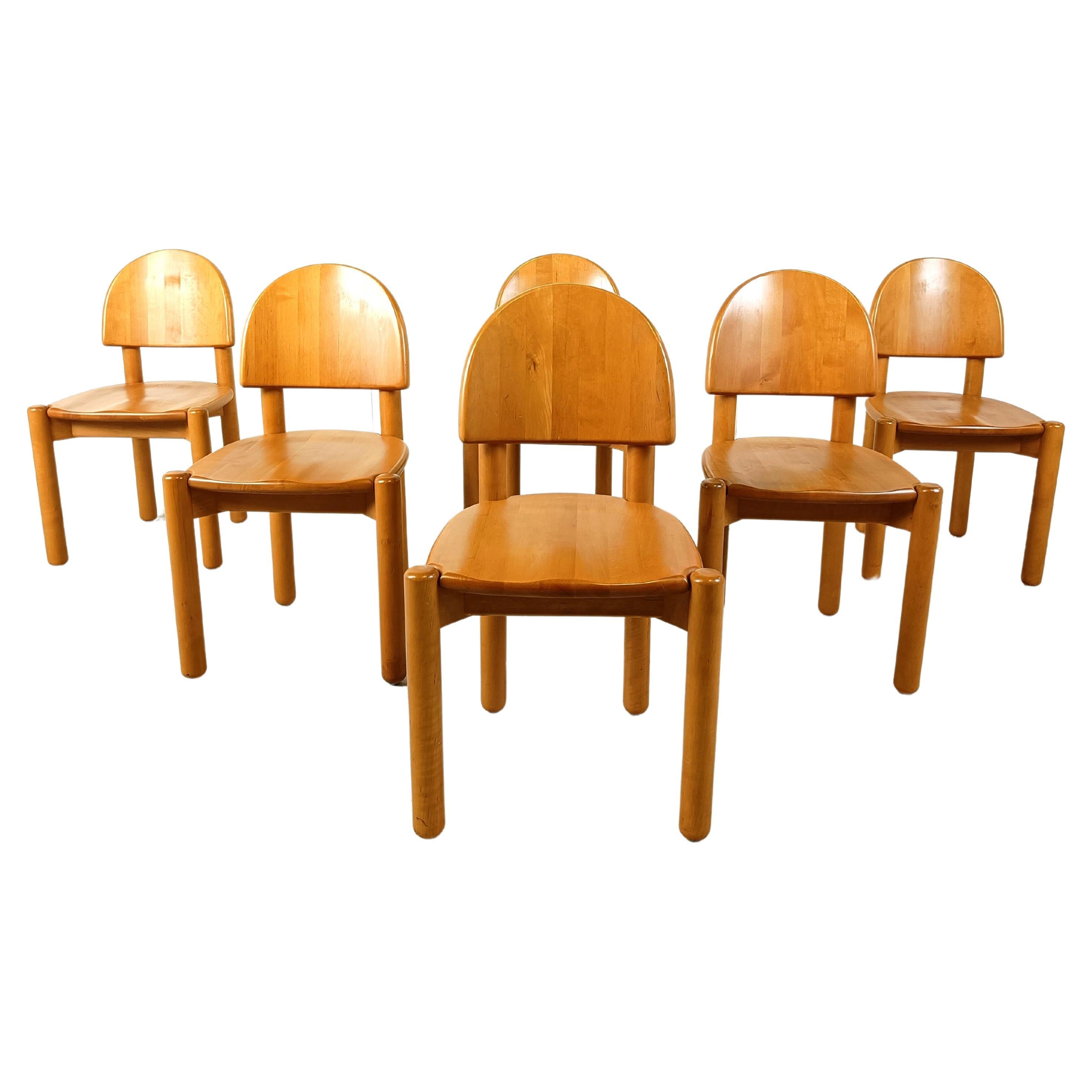 Rainer Daumiller pine wood dining chairs for Hirtshals Savvaerk set of 6, 1980s