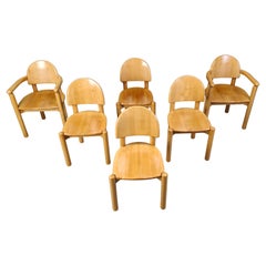 Rainer Daumiller pine wood dining chairs for Hirtshals Savvaerk set of 6, 1980s