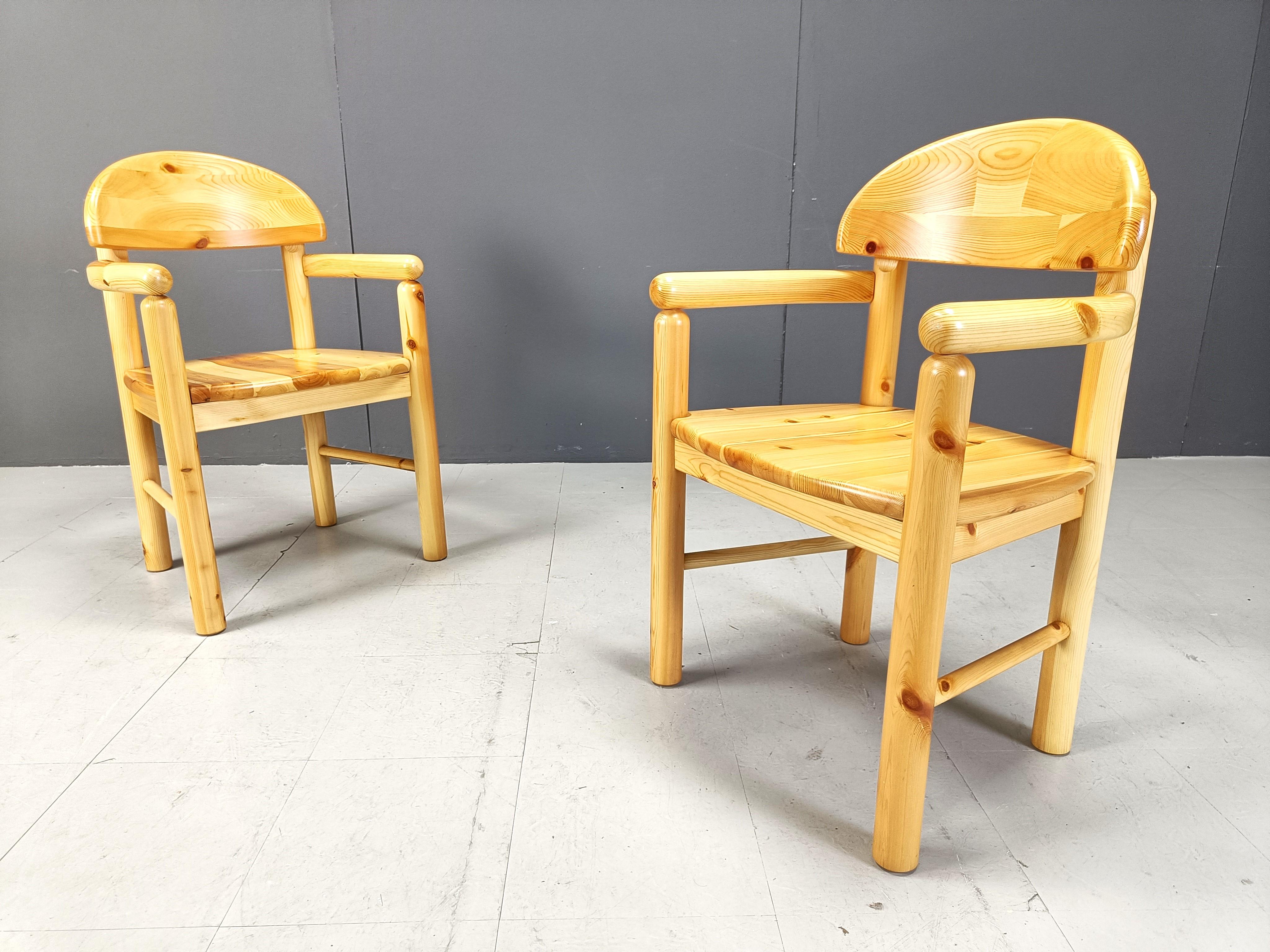 Rainer Daumiller pine wood dining chairs for Hirtshals Savvaerk set of 7, 1980s 1