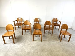 Rainer Daumiller pine wood dining chairs for Hirtshals Savvaerk set of 8, 1980s
