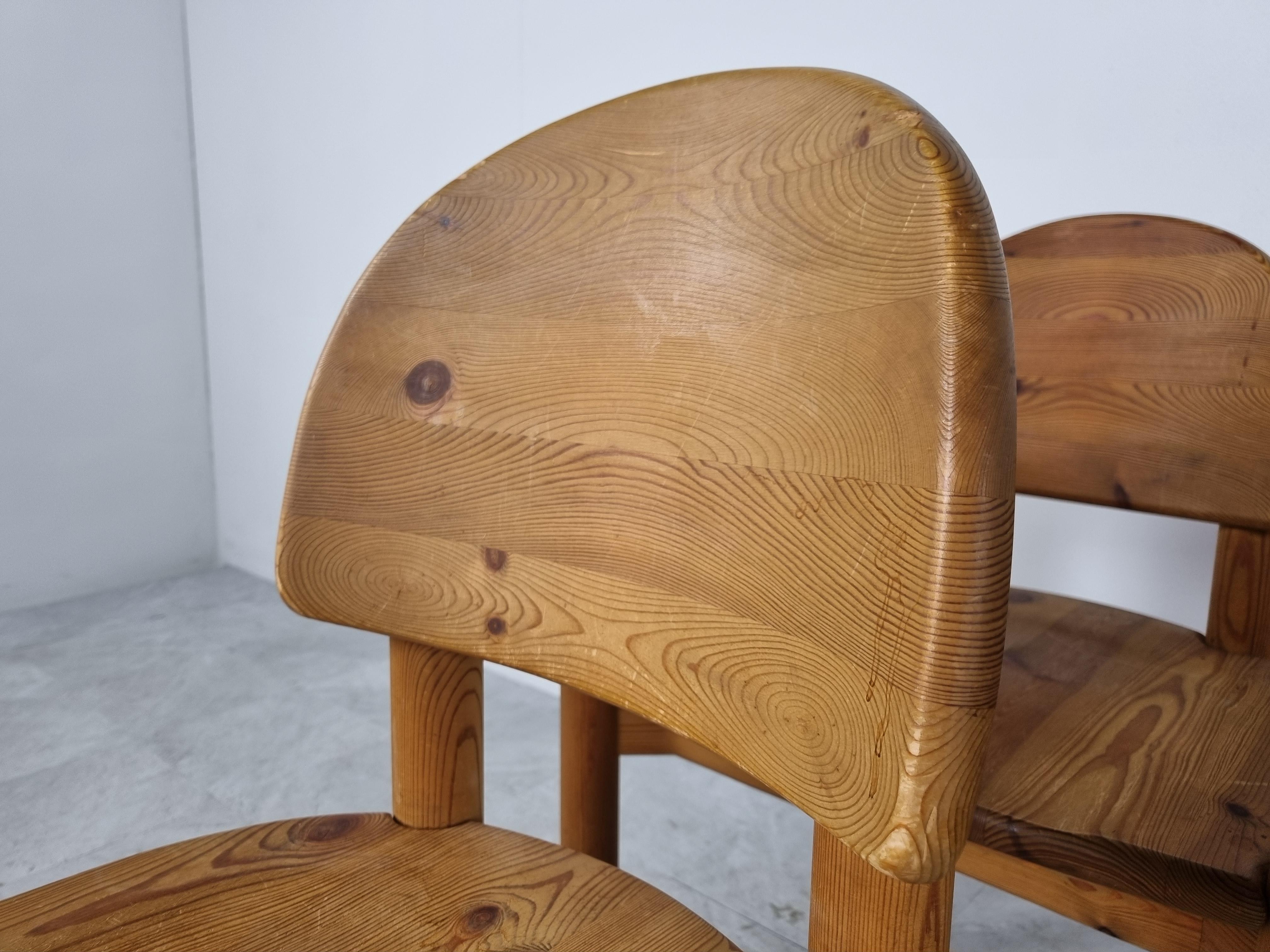 Rainer Daumiller Pine Wood Dining Chairs for Hirtshals Savvaerk Set of 8, 1980s 1