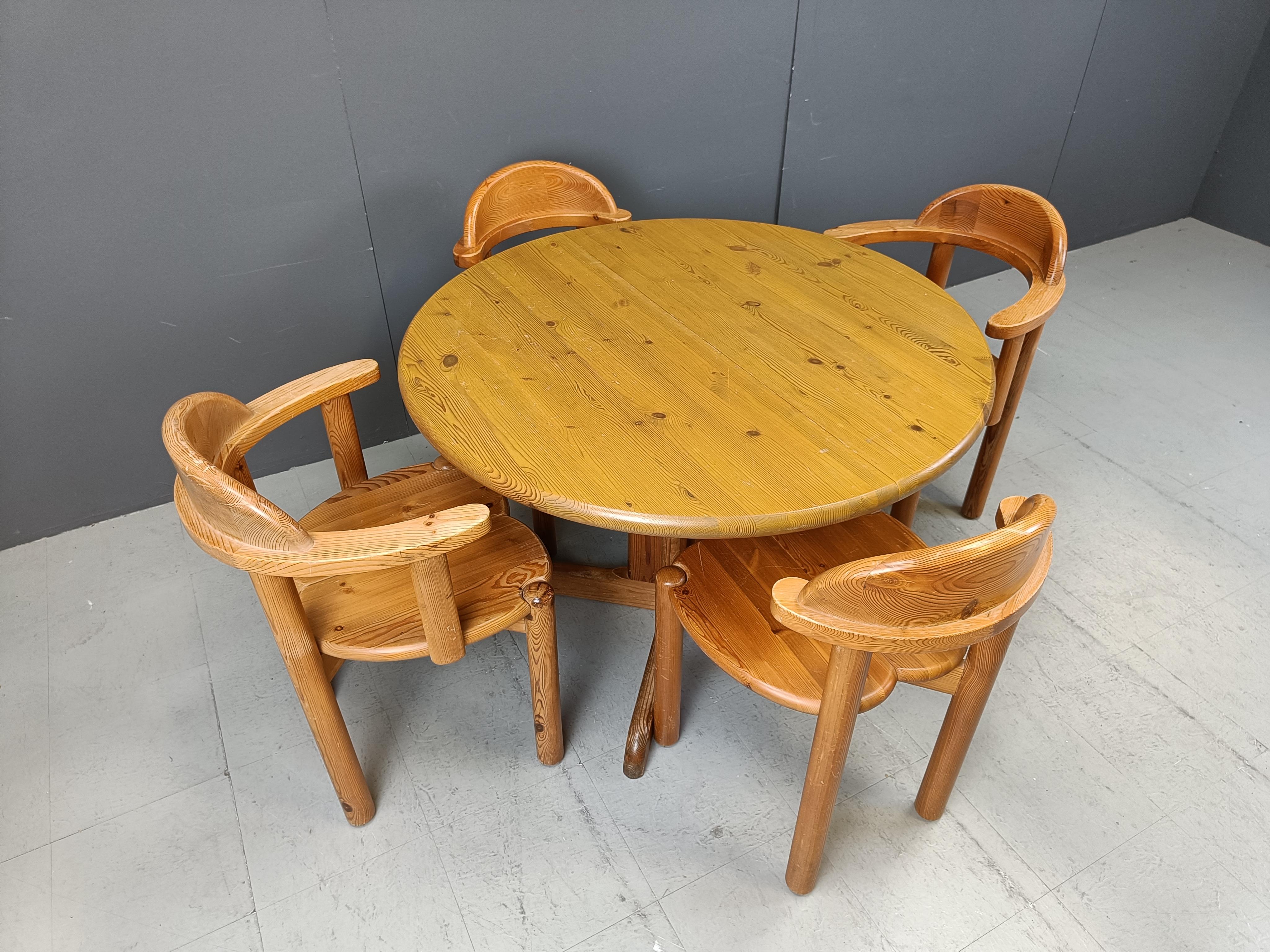 Rainer Daumiller pine wood dining set for Hirtshals Savvaerk - set of 4 - 1980s For Sale 2