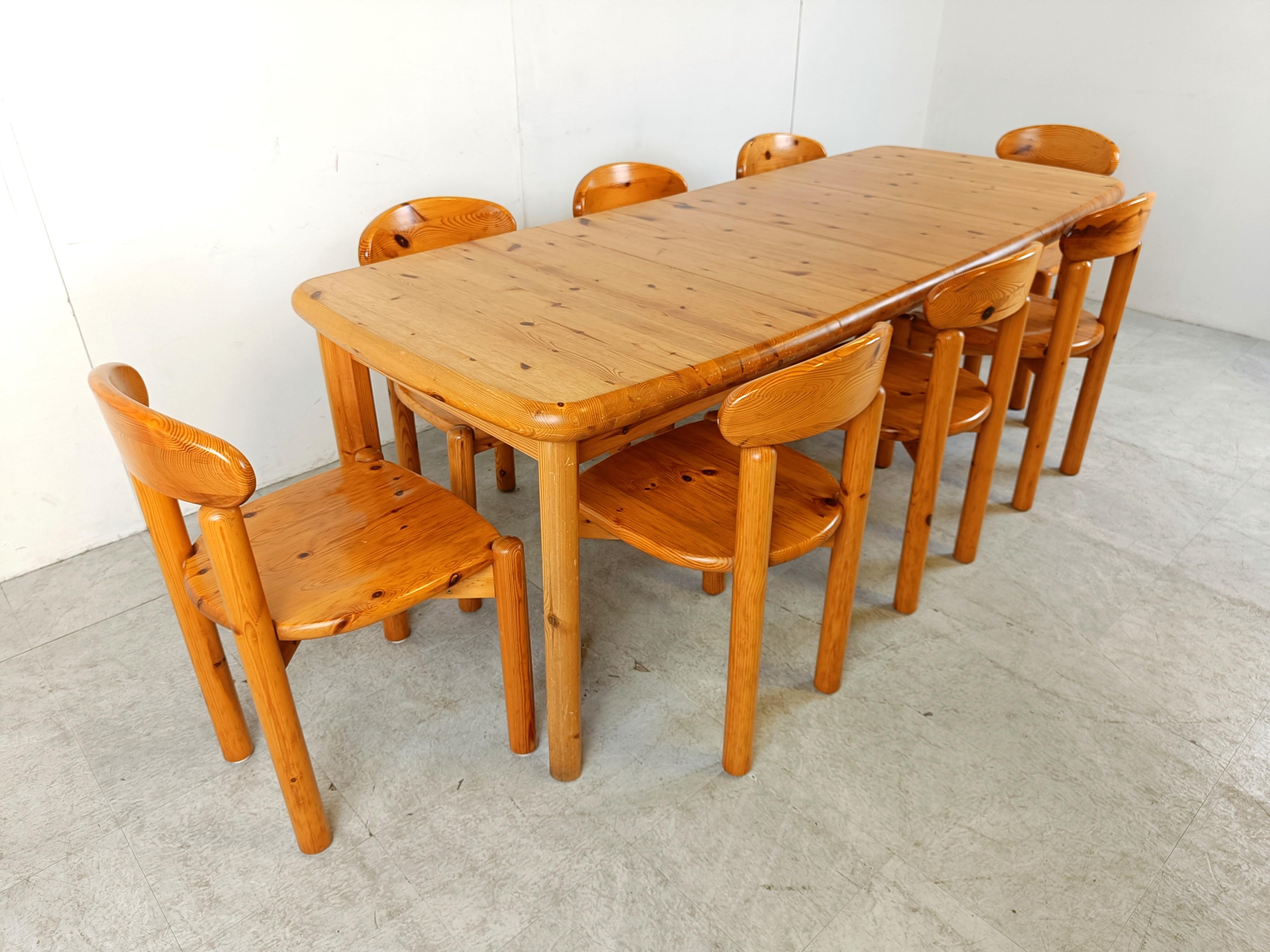 Rainer Daumiller pine wood dining set for Hirtshals Savvaerk, 1980s 3