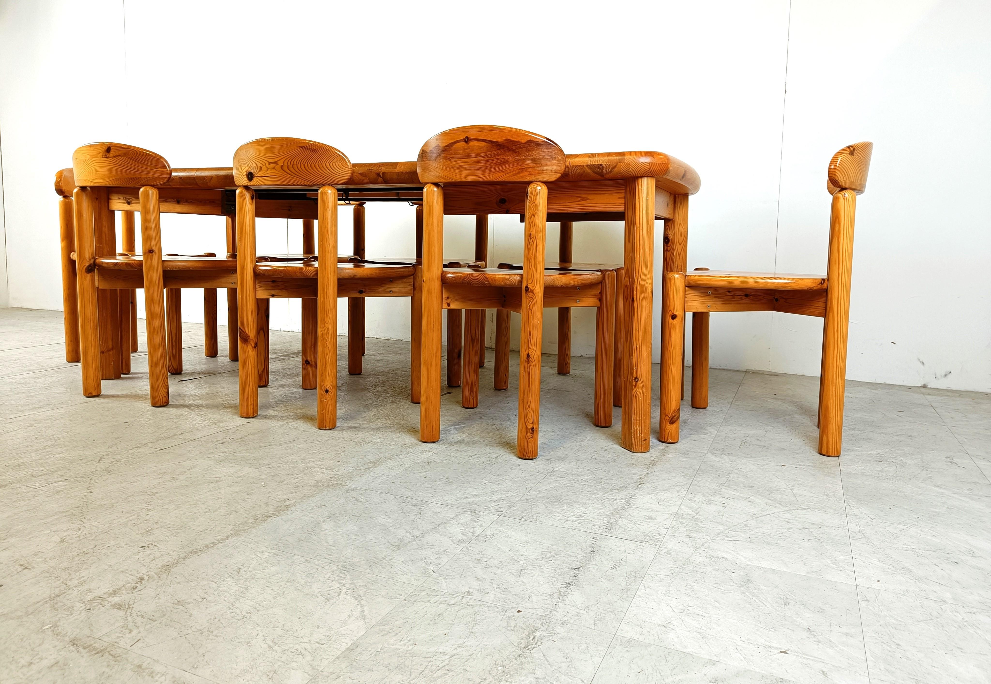Rainer Daumiller pine wood dining set for Hirtshals Savvaerk, 1980s 4