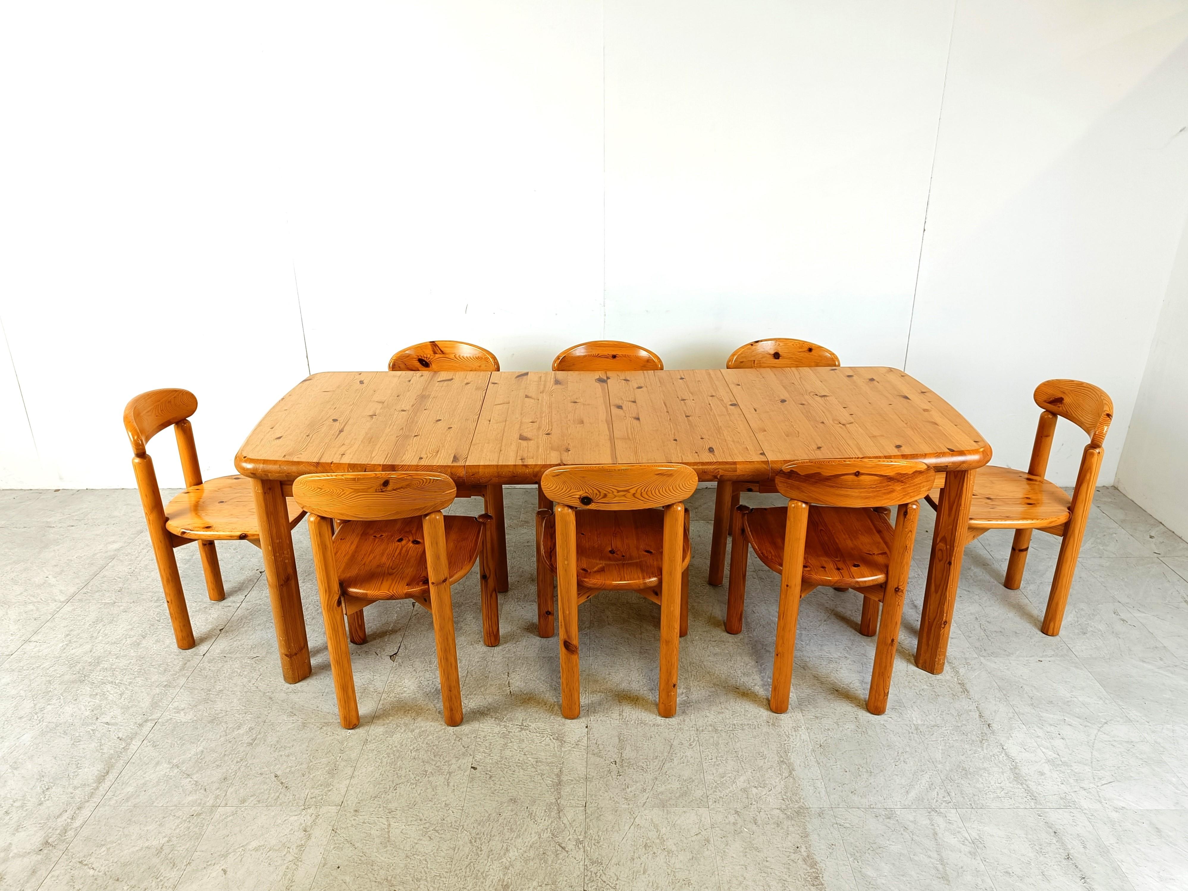 Rainer Daumiller pine wood dining set for Hirtshals Savvaerk, 1980s 1