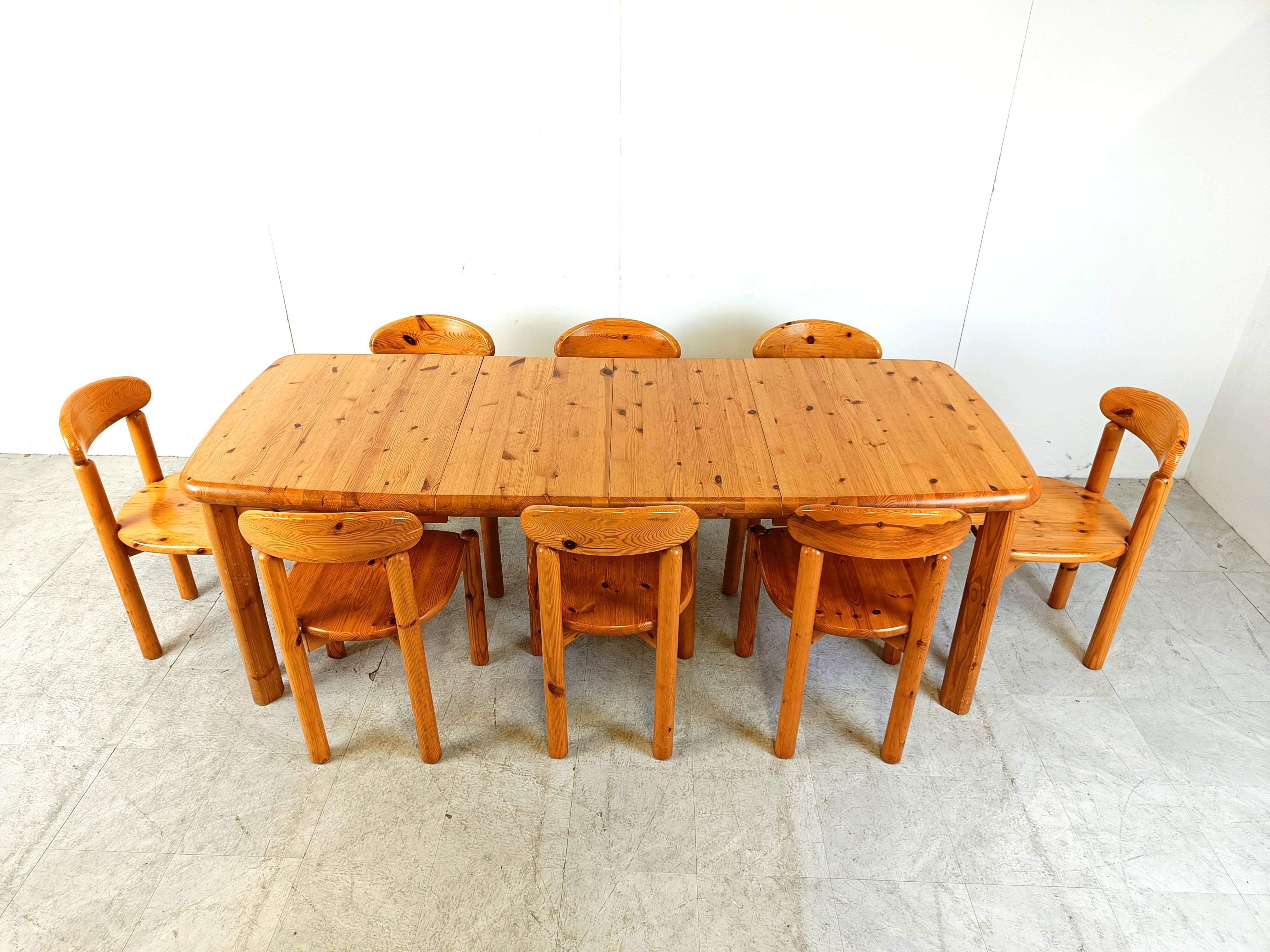 Rainer Daumiller pine wood dining set for Hirtshals Savvaerk, 1980s 2