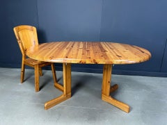 Tavolo da pranzo allungabile in legno di pino di Rainer Daumiller, anni '70