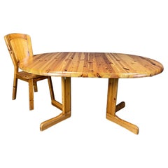 Rainer Daumiller pine wood extendable Dining Table, 1970s