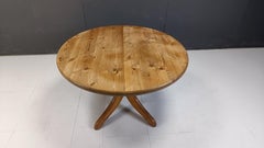 Rainer Daumiller pine wood round Dining Table, 1970s