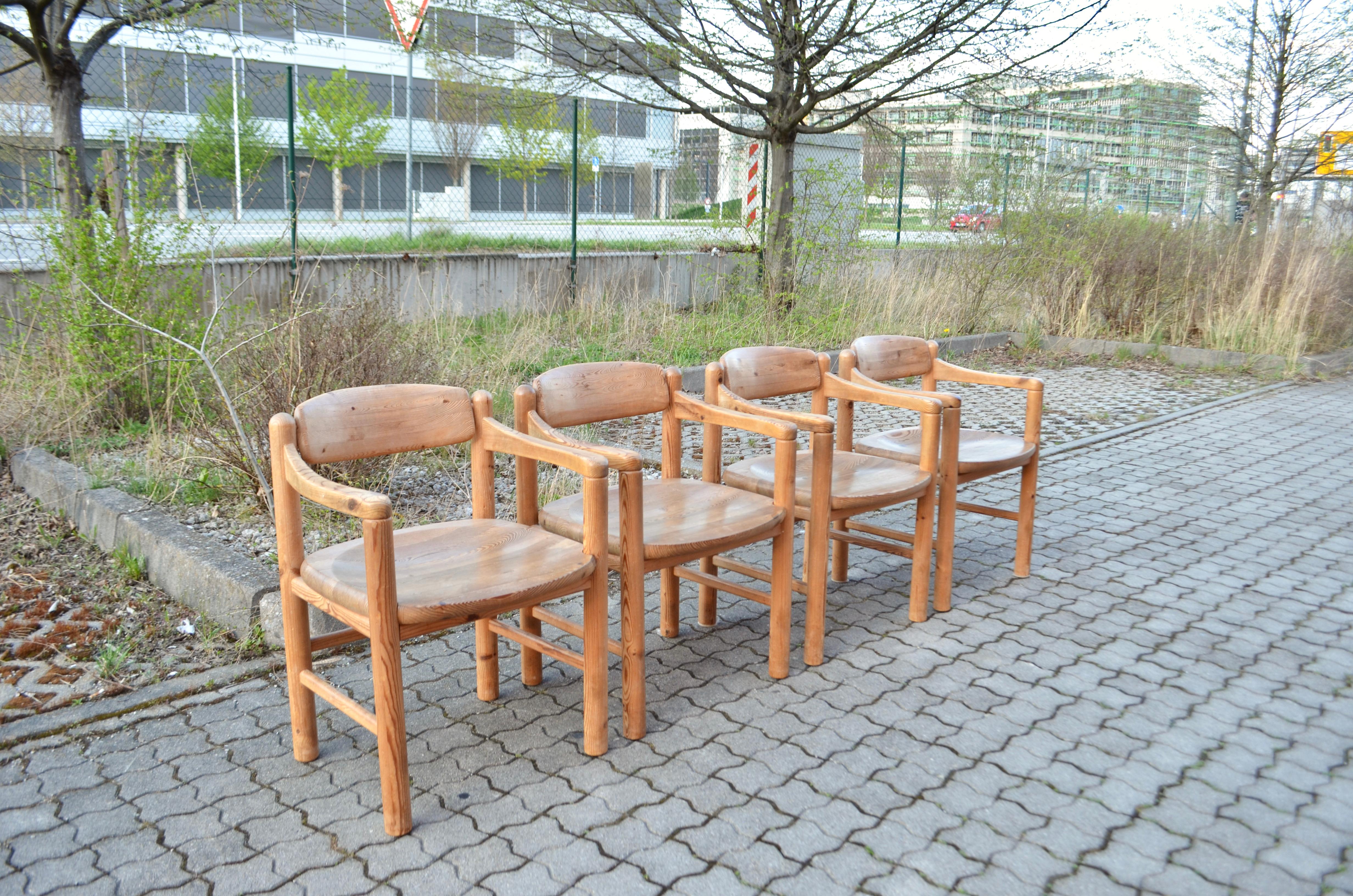 Wood Rainer Daumiller Rare Danish Armchairs Set of 4 Scandinavian Pine Hirtshals For Sale