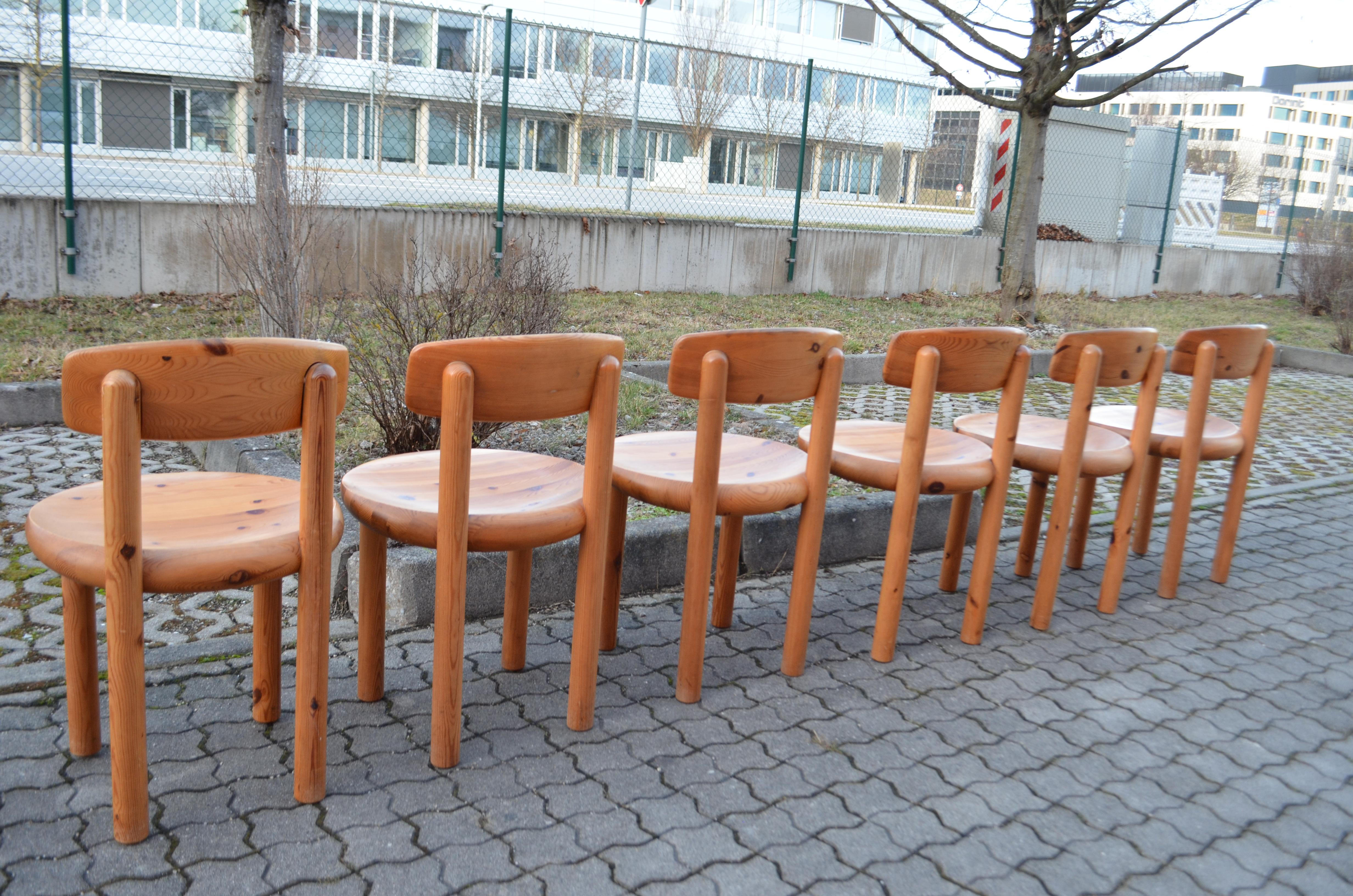 Rainer Daumiller Rare ensemble de 6 chaises danoises Flex en pin scandinave Bon état - En vente à Munich, Bavaria