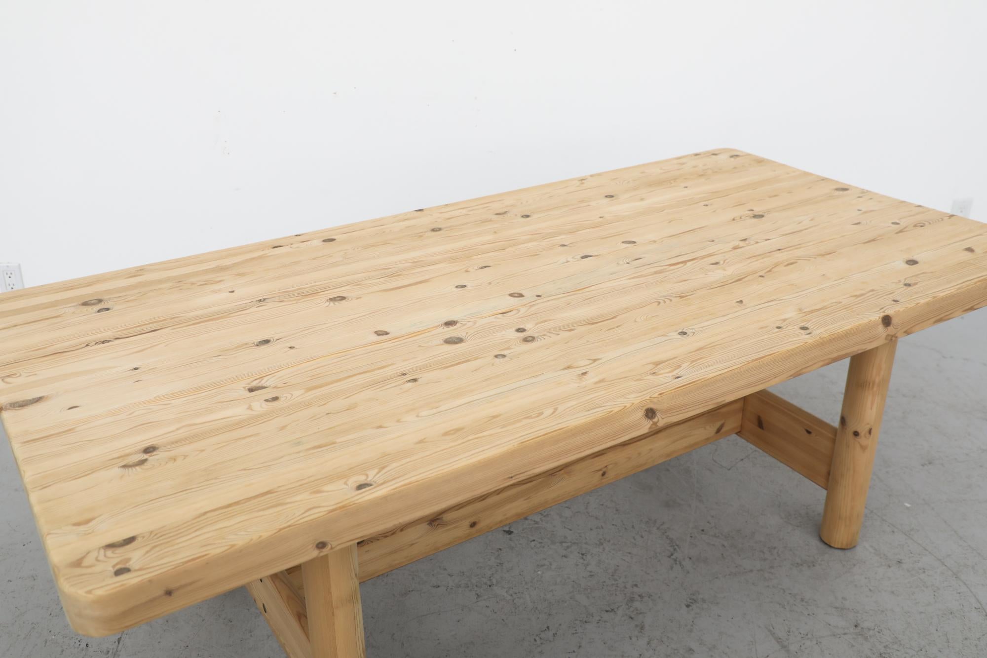Danish Rainer Daumiller Raw Pine Dining Table or Executive Desk