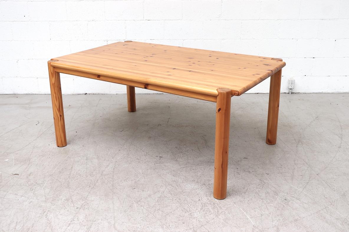Rainer Daumiller Rectangle Pine Dining Table with One Drop Down Leaf 10