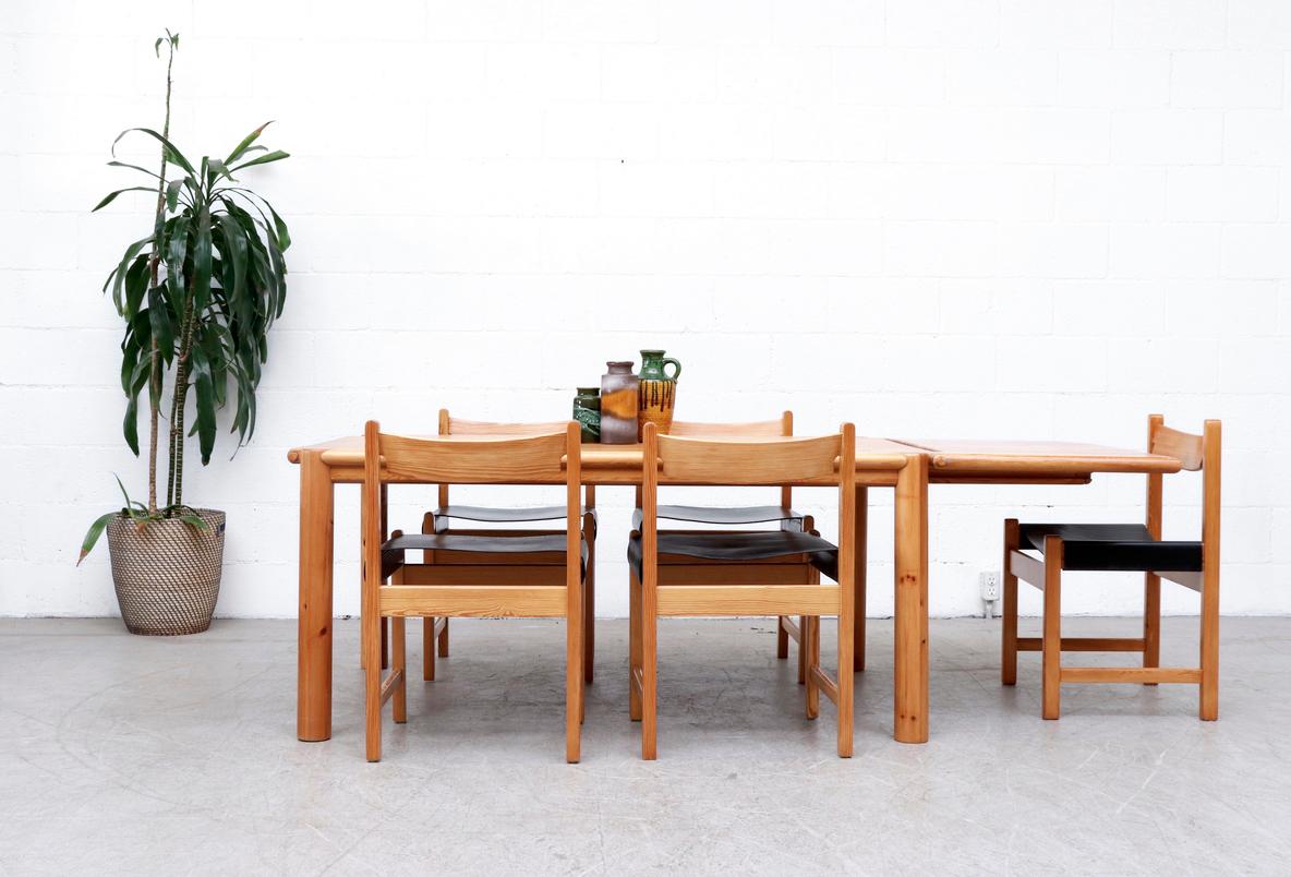 Rainer Daumiller Rectangle Pine Dining Table with One Drop Down Leaf 11