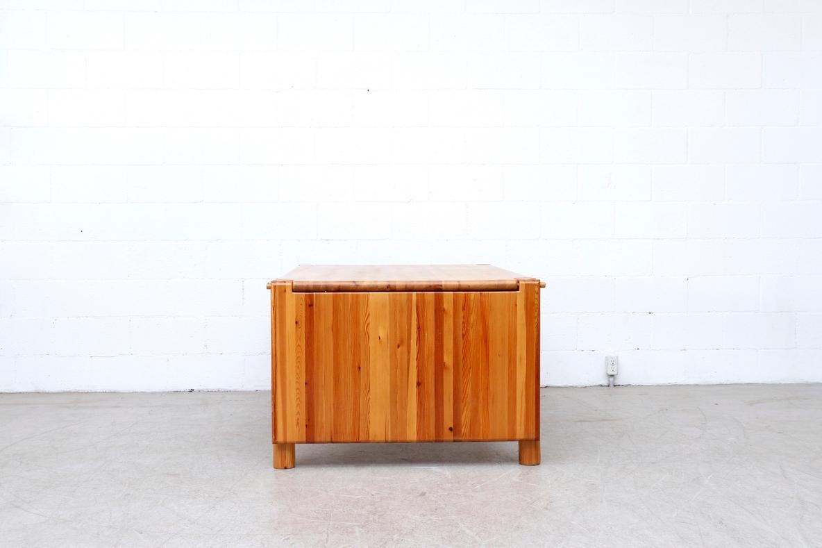 20th Century Rainer Daumiller Rectangle Pine Dining Table with One Drop Down Leaf
