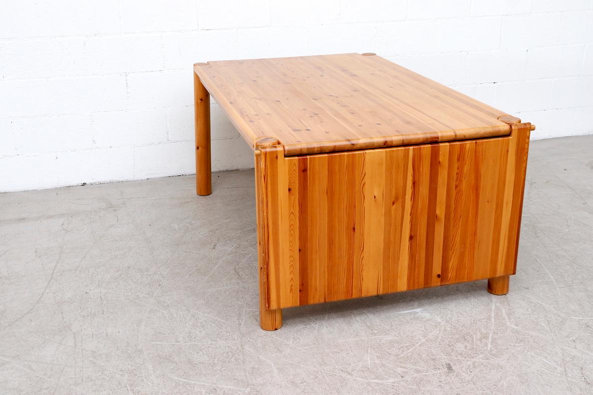 Rainer Daumiller Rectangle Pine Dining Table with One Drop Down Leaf 1