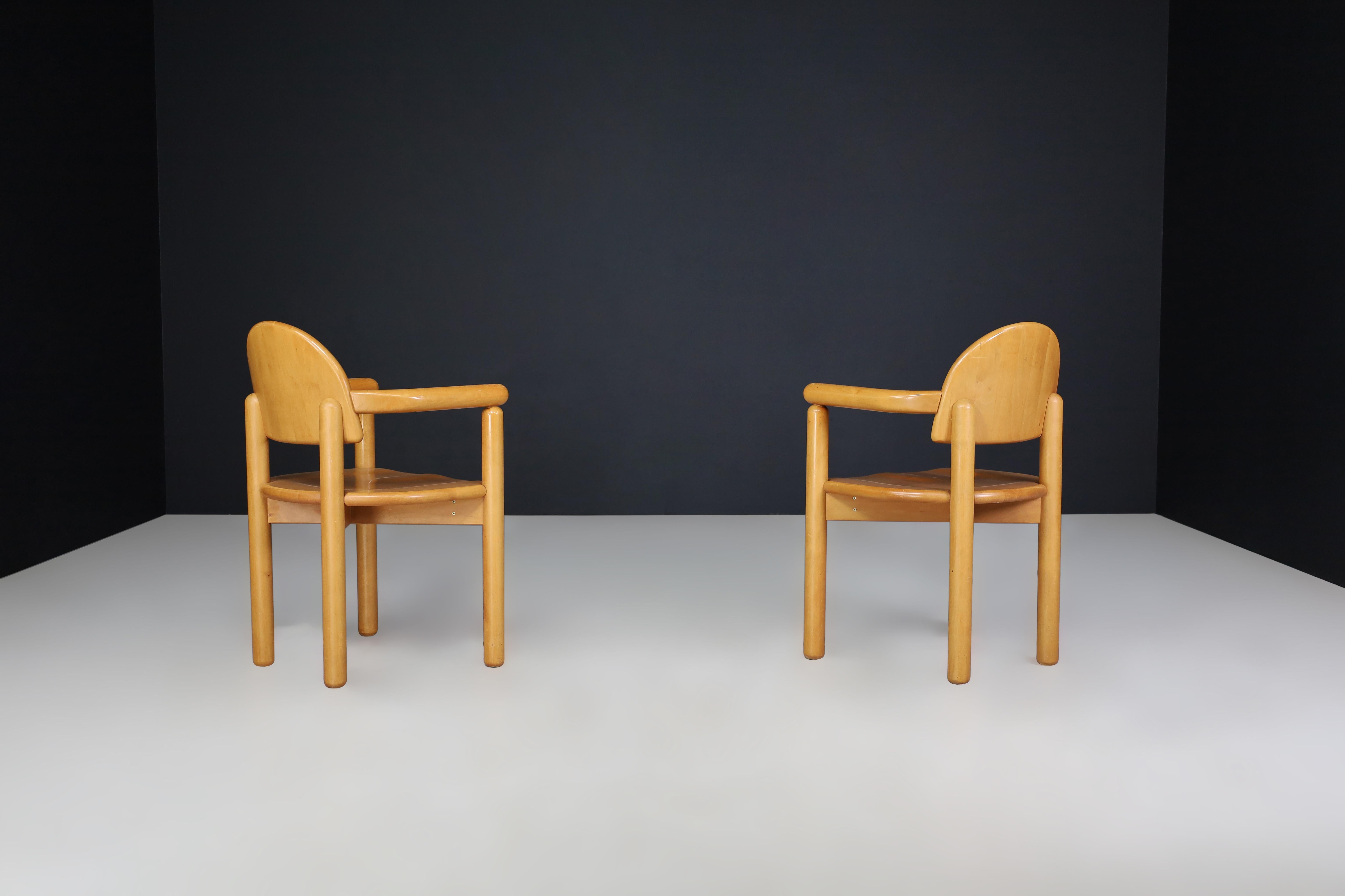 Rainer Daumiller Skulpturale Sessel aus massiver Buche, 1970er Jahre Dänisches Design (Buchenholz) im Angebot