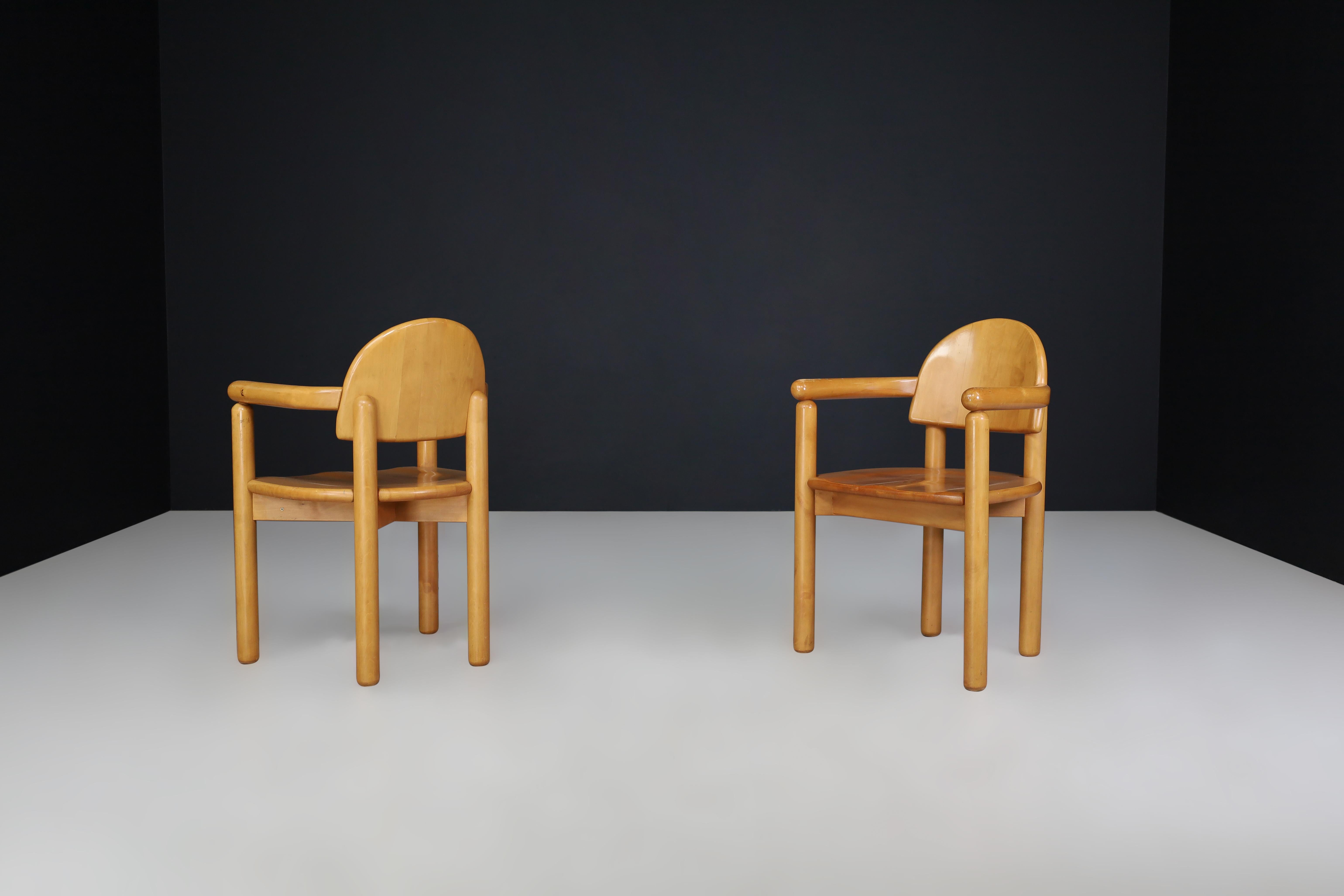 Rainer Daumiller Skulpturale Sessel aus massiver Buche, 1970er Jahre Dänisches Design im Angebot 1